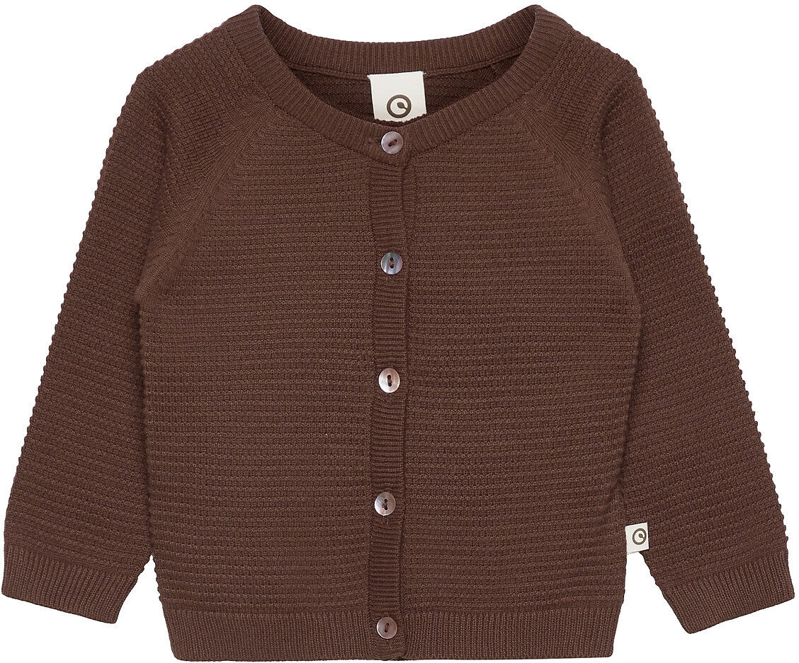 Müsli by Green Cotton Knit Cardigan Baby Strikkegenser Cardigan Brun Müsli By Green Cotton