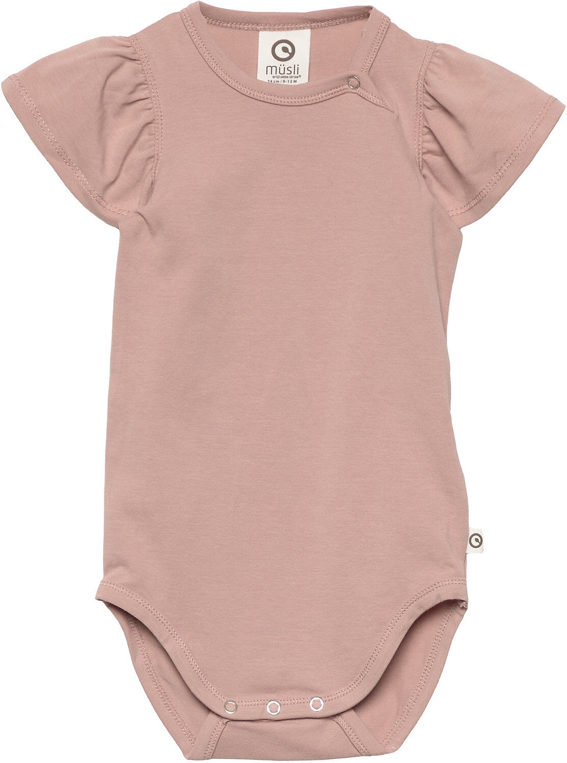 Müsli by Green Cotton Cozy Me S/S Frill Body Bodies Short-sleeved Rosa Müsli By Green Cotton