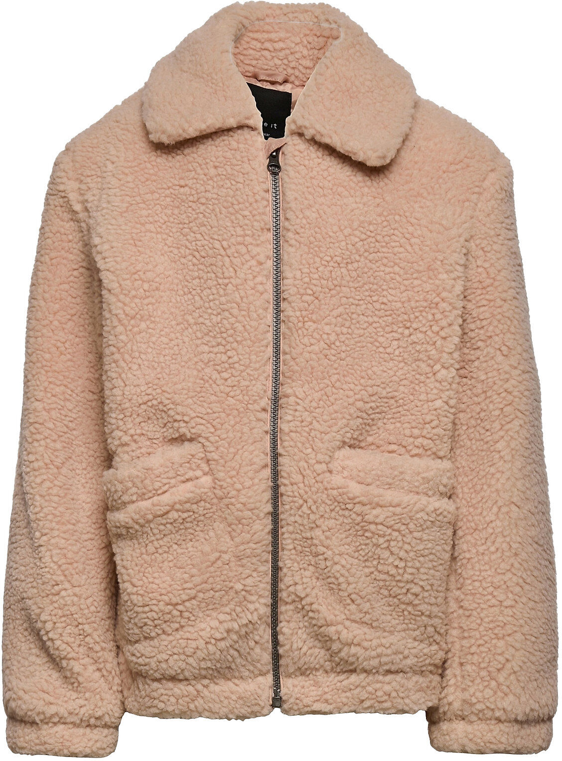 name it Nkfmonique Teddy Jacket Outerwear Fleece Outerwear Fleece Jackets Beige Name It