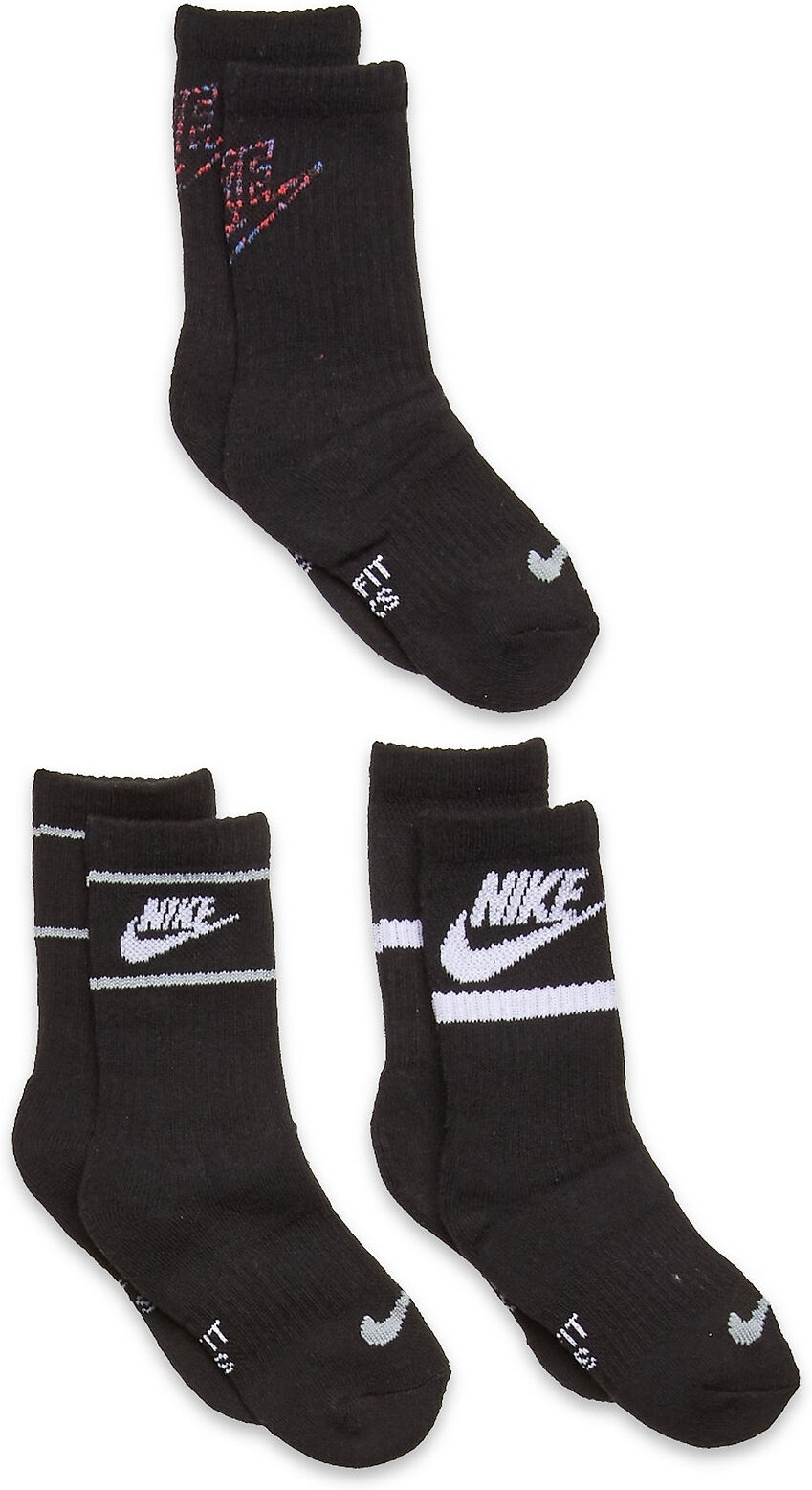 Nike Nhn Nike Nsw Gfx Crew 3Pk Socks & Tights Socks Svart Nike