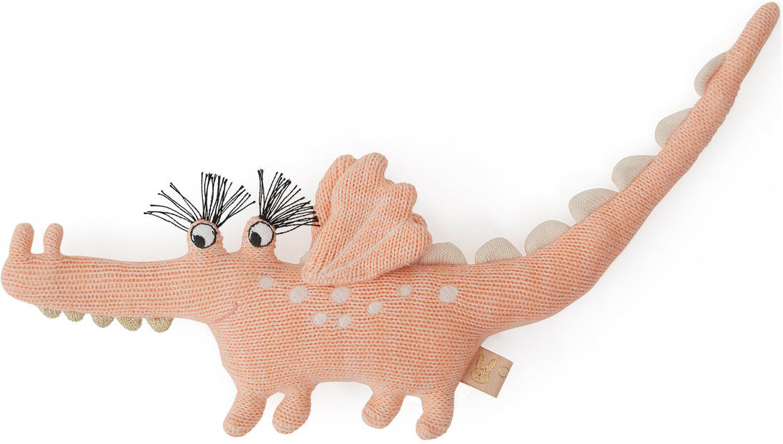 OYOY Living Design Darling Rattle - Baby Yoshi Crocodile Toys Soft Toys Stuffed Animals Rosa OYOY Living Design