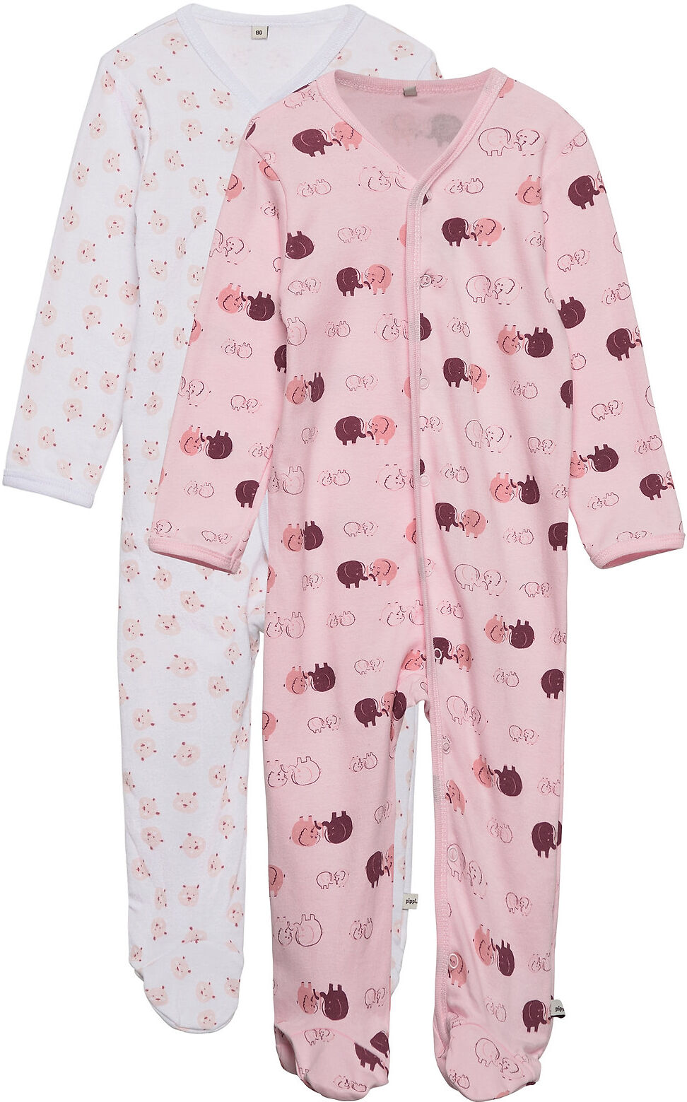 Pippi Nightsuit W/F -Buttons 2-Pack Pyjamas Sie Jumpsuit Rosa Pippi