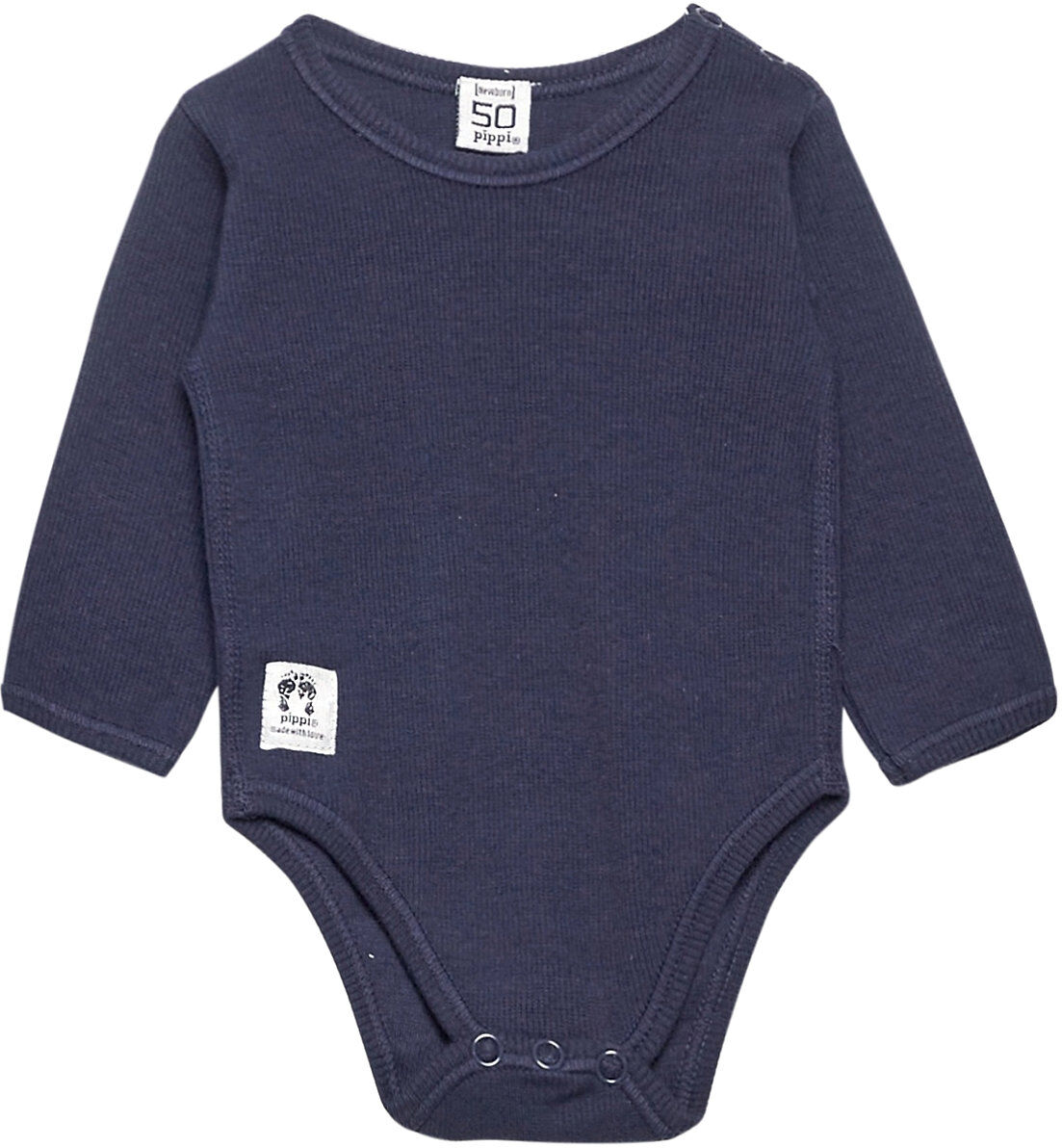 Pippi Body Ls W.buttons O.shoulder Bodies Long-sleeved Blå Pippi