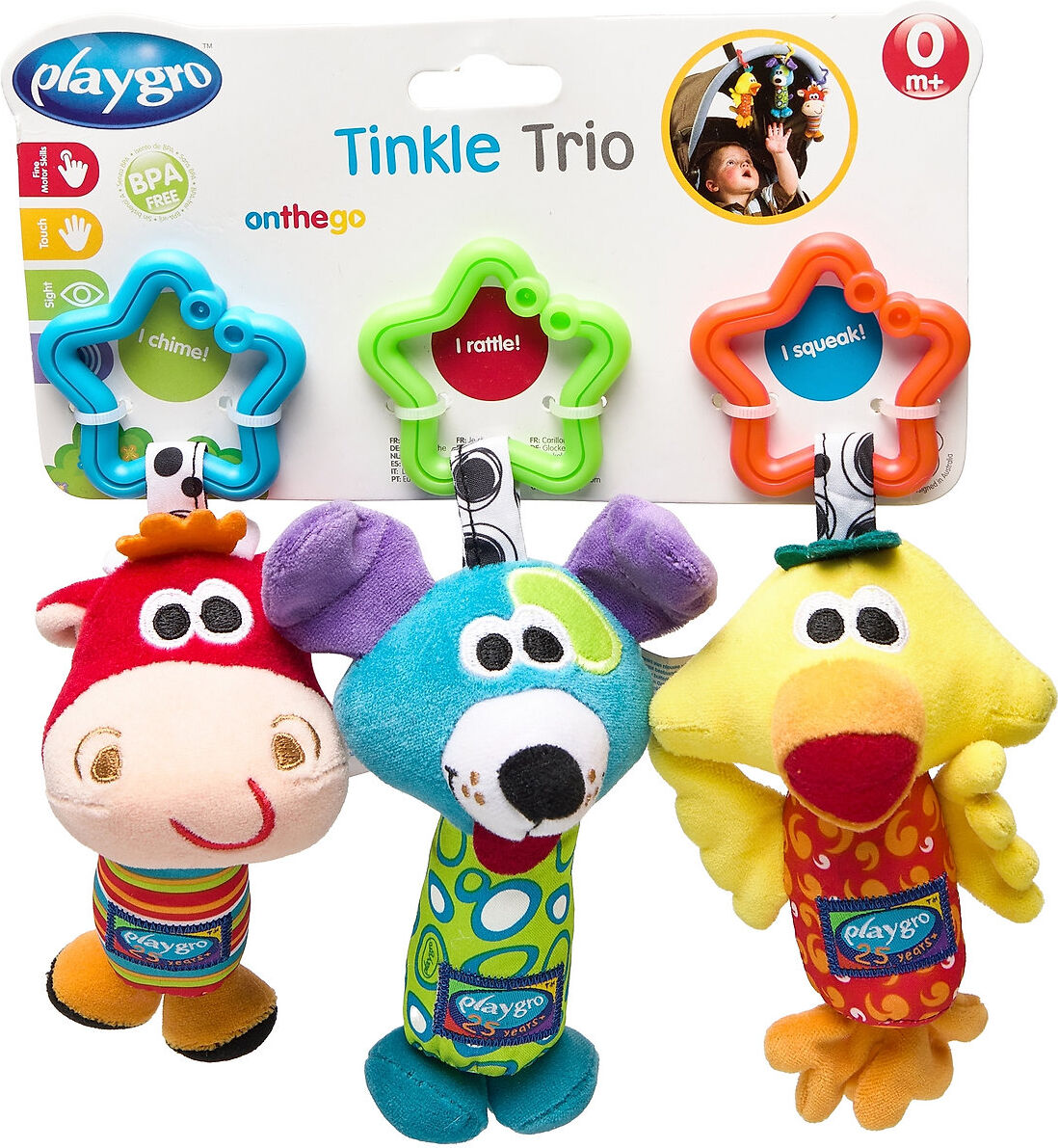 Playgro Tinkle Trio Toys Baby Toys Rattles Multi/mønstret Playgro