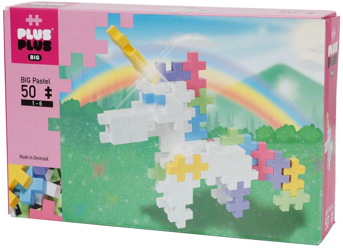 Plus-Plus Big Pastel Unicorn / 50 Pcs. Toys Building Sets & Blocks Building Sets Multi/mønstret Plus-Plus