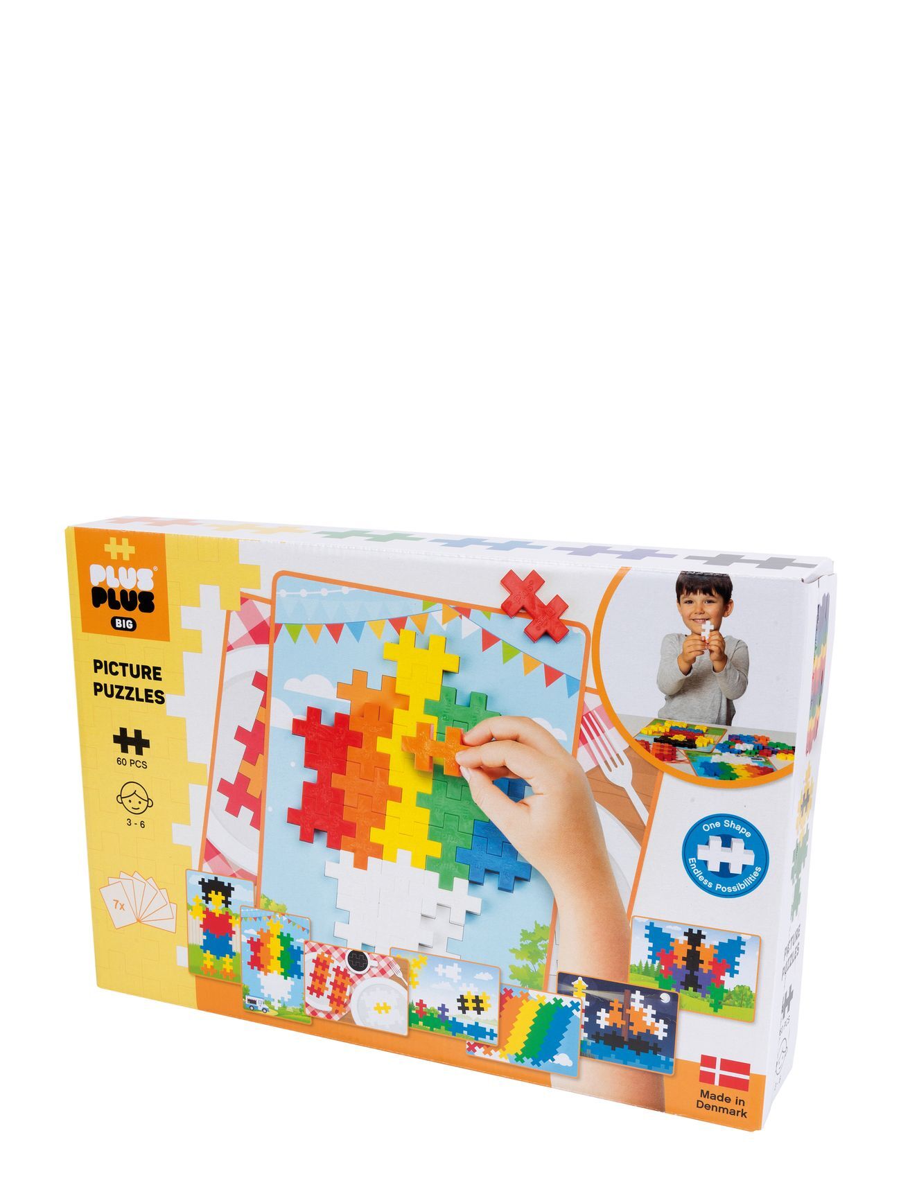Plus-Plus Big Picture Puzzel Basic / 60 Pcs Toys Building Sets & Blocks Building Sets Multi/mønstret Plus-Plus