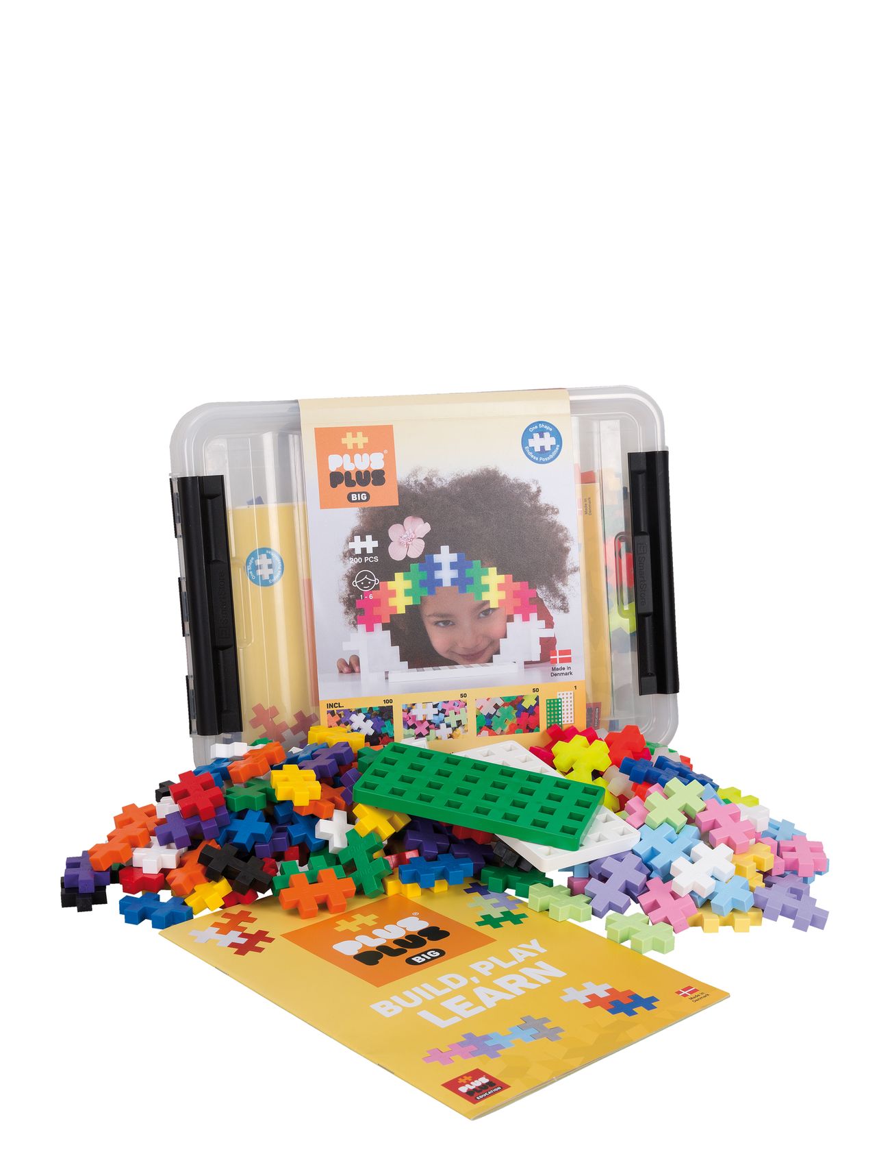 Plus-Plus Big Storage Box Mix / 200 Pcs Toys Building Sets & Blocks Building Sets Multi/mønstret Plus-Plus