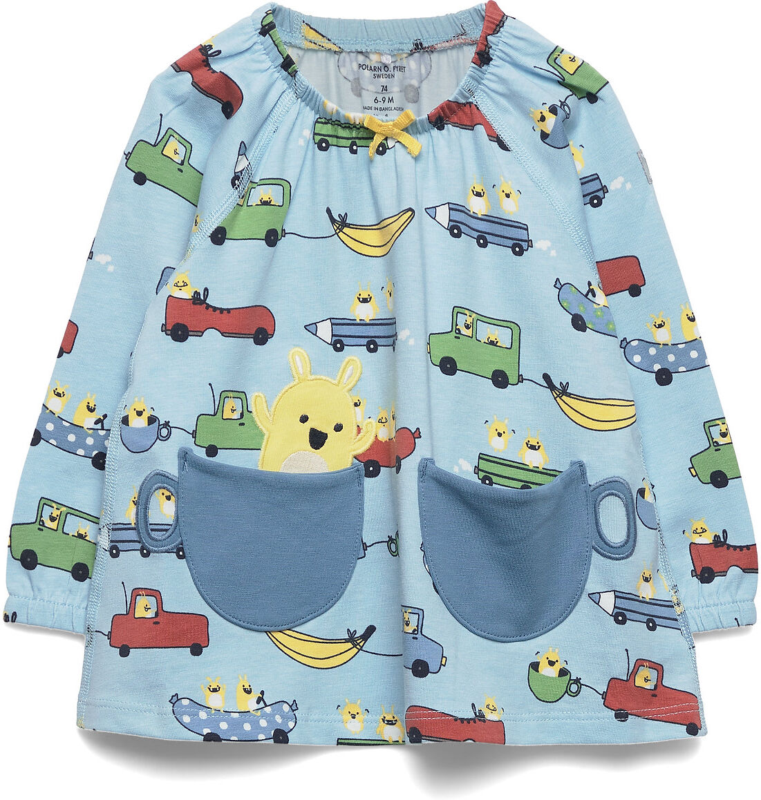 Polarn O. Pyret Top L/S Aop Baby T-shirts Long-sleeved T-shirts Blå Polarn O. Pyret