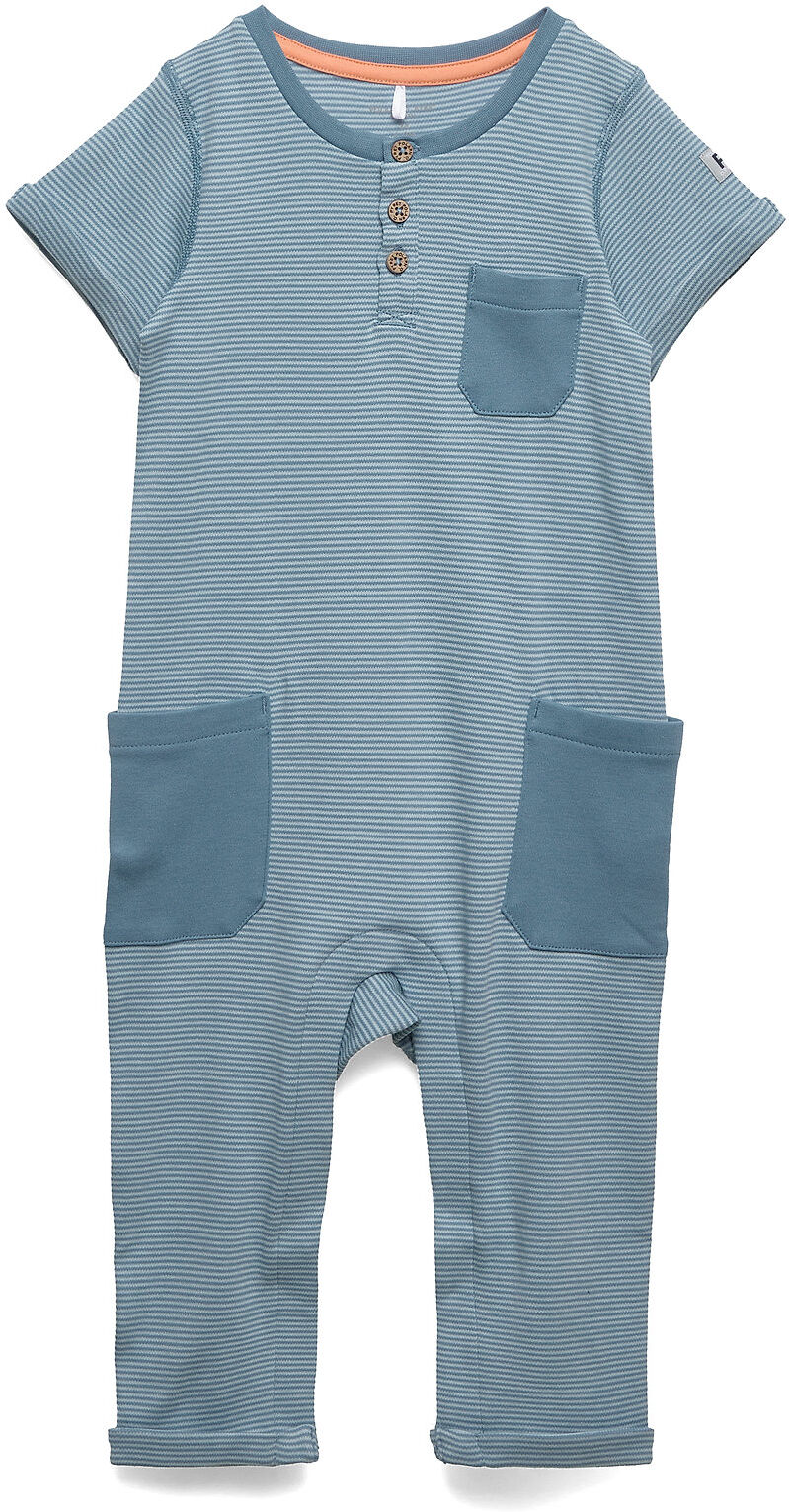 Polarn O. Pyret Overall Striped Baby Pyjamas Sie Jumpsuit Blå Polarn O. Pyret