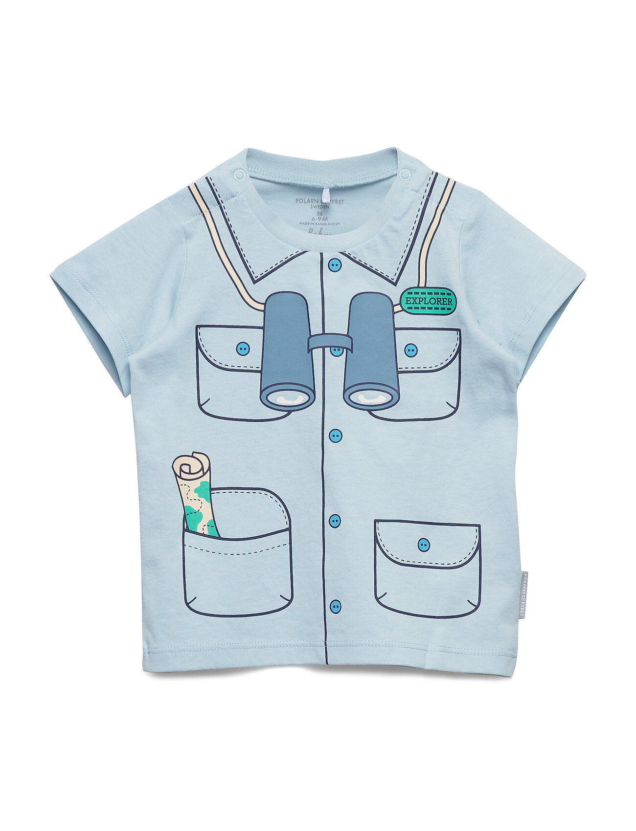 Polarn O. Pyret T-Shirt S/S With Print Baby T-shirts Short-sleeved Blå Polarn O. Pyret