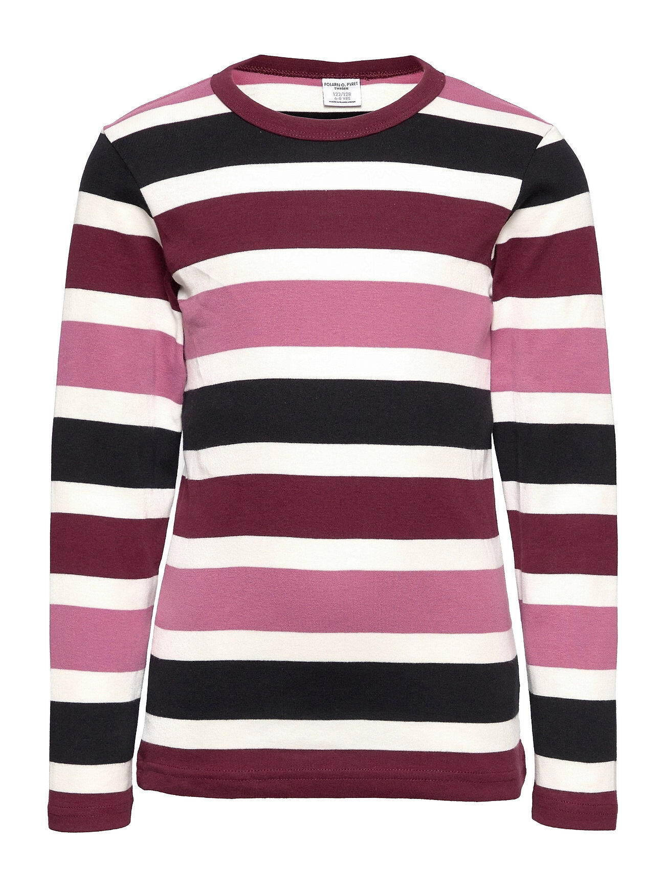 Polarn O. Pyret T-Shirt L/S Striped School T-shirts Long-sleeved T-shirts Rosa Polarn O. Pyret