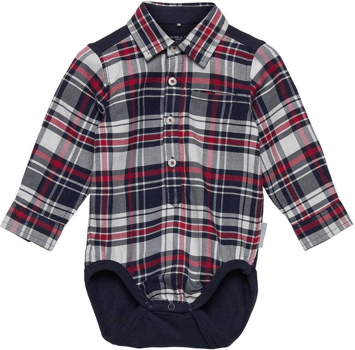 Polarn O. Pyret Body L/S Checked Baby Bodies Long-sleeved Multi/mønstret Polarn O. Pyret