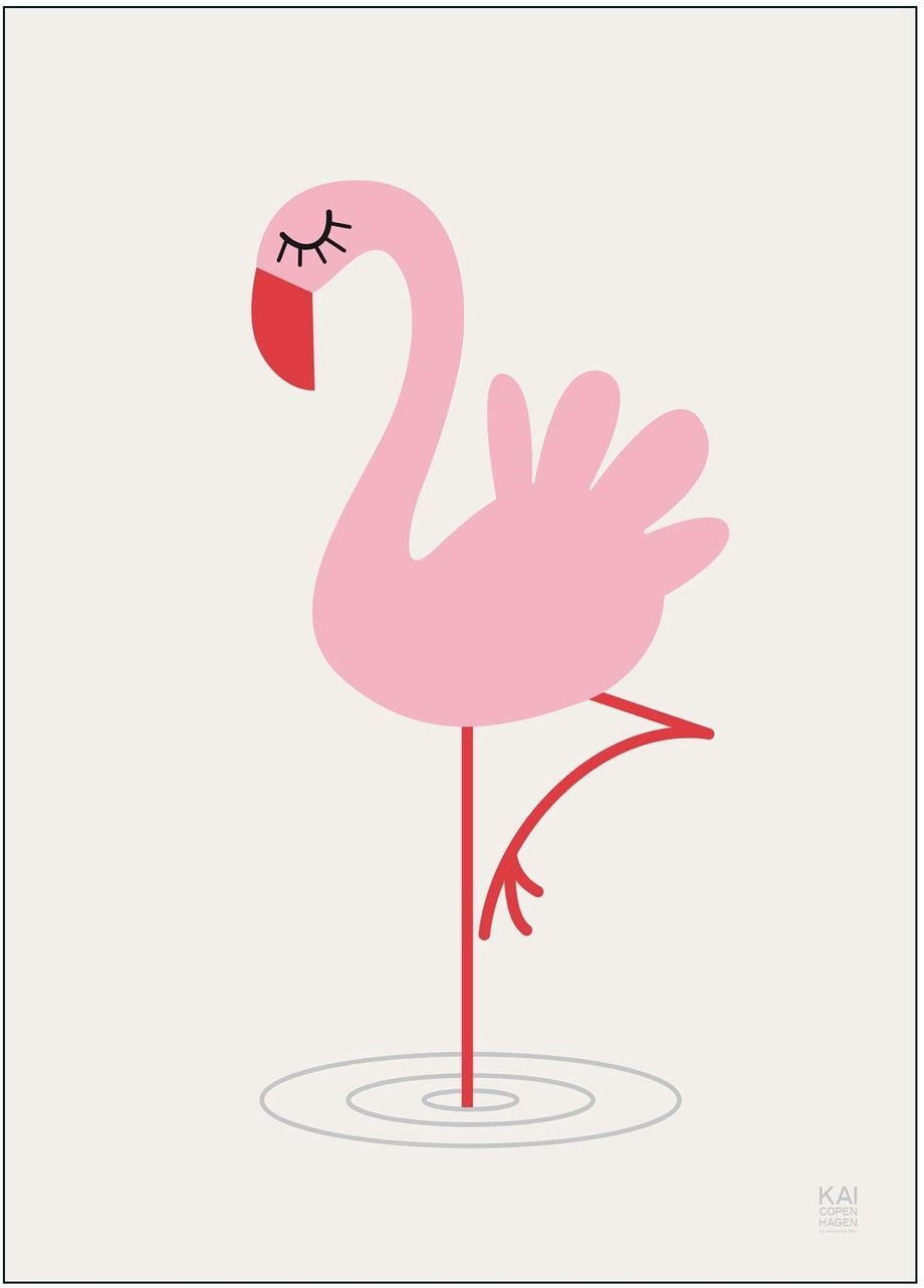 Poster & Frame Flamingo Home Kids Decor Posters Multi/mønstret Poster & Frame