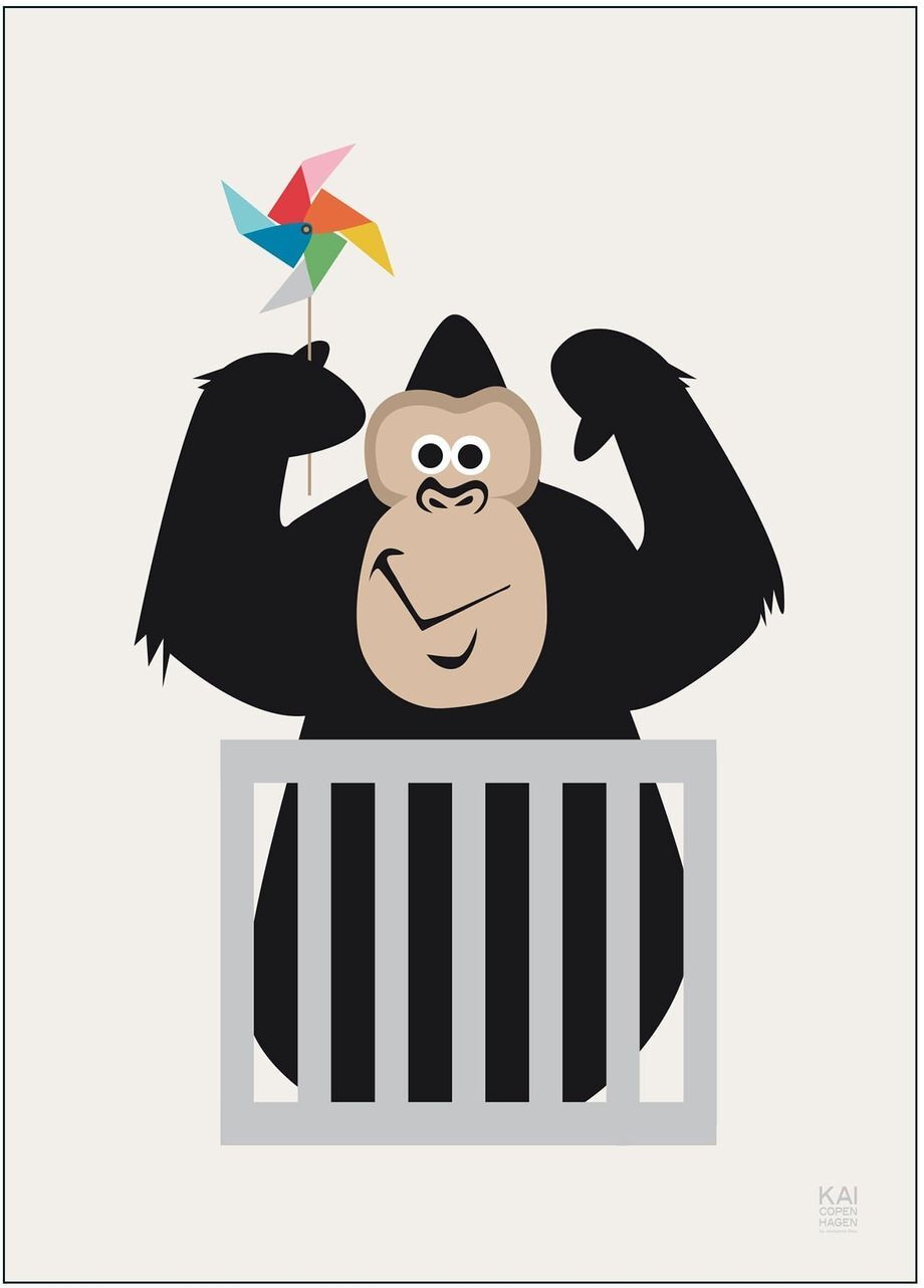 Poster & Frame Gorilla Home Kids Decor Posters Multi/mønstret Poster & Frame