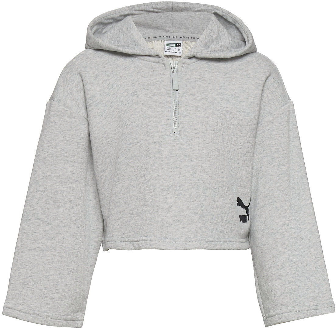 PUMA Grl Cropped Hoodie G Hettegenser Genser Grå PUMA