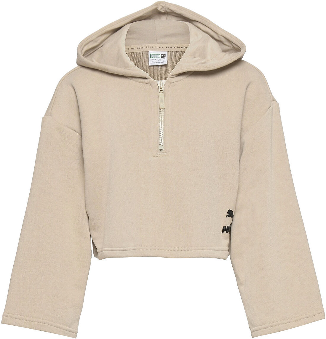 PUMA Grl Cropped Hoodie G Hettegenser Genser Beige PUMA