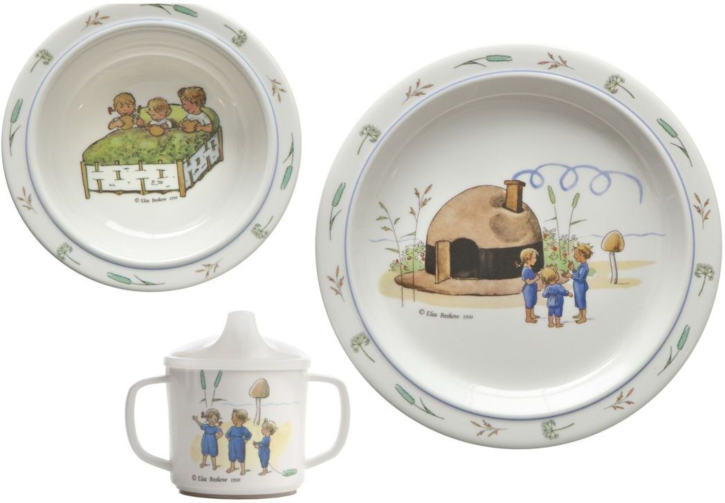 Rätt Start Elsa Beskow Hat Cottage, Giftbox, 3 Pcs Home Meal Time Dinner Sets Multi/mønstret Rätt Start