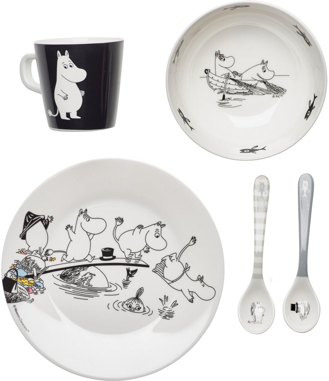 Rätt Start Moomin Water And Bath, Giftset, 5 Pcs Home Meal Time Dinner Sets Hvit Rätt Start