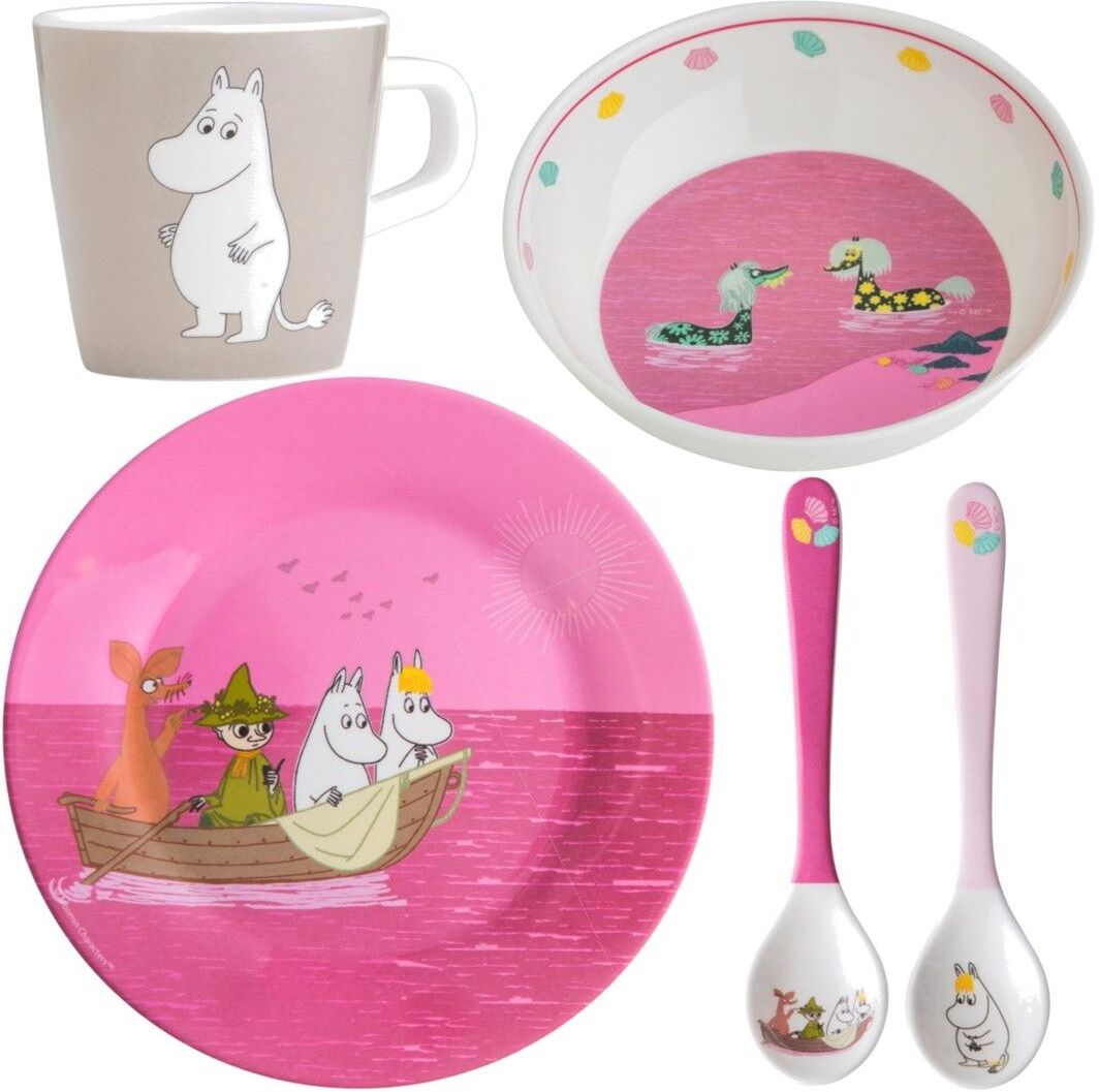 Rätt Start Moomin, Giftset , 5 Pcs Home Meal Time Dinner Sets Rosa Rätt Start