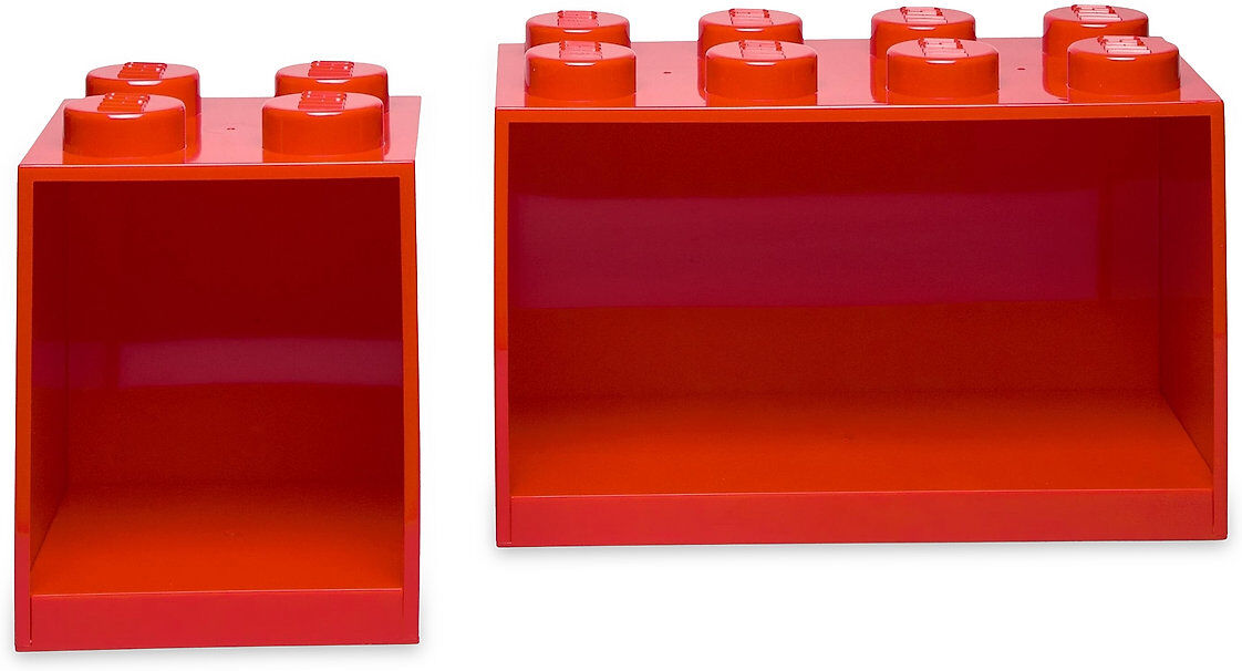 Lego Brick Shelf 4+8 Set Home Kids Decor Furniture Shelves Rød LEGO STORAGE