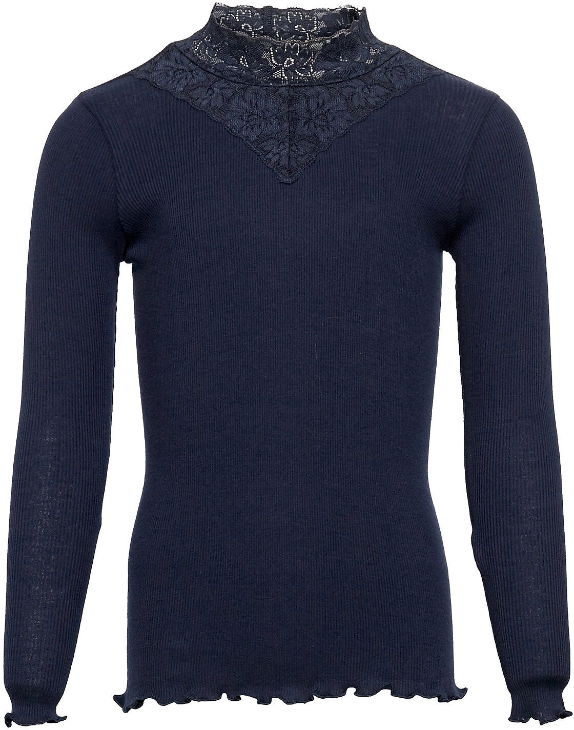 Rosemunde Kids Organic T-Shirt Ls W/ Lace Turtleneck Blå Rosemunde Kids