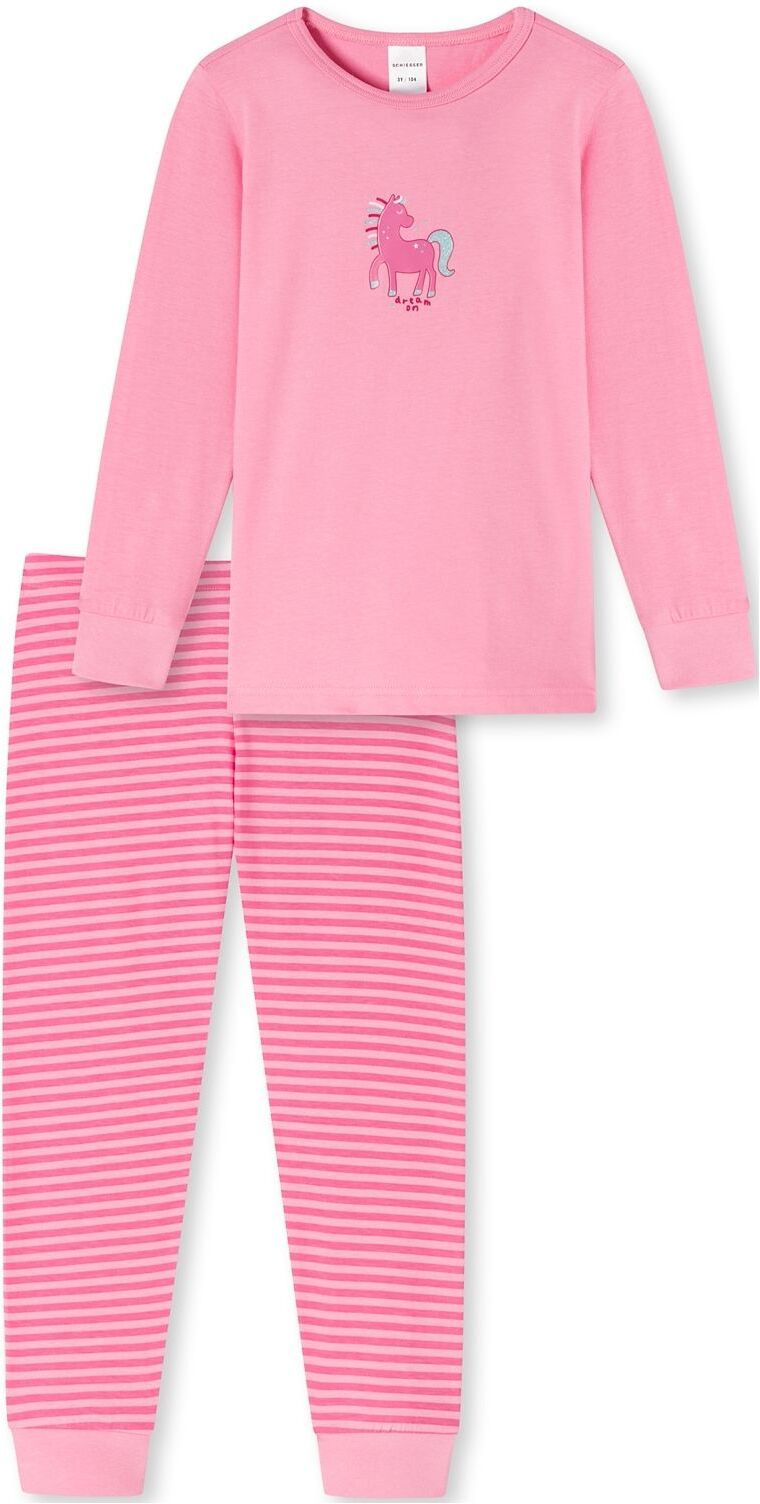 Schiesser Girls Pyjama Long Pyjamas Sett Rosa Schiesser