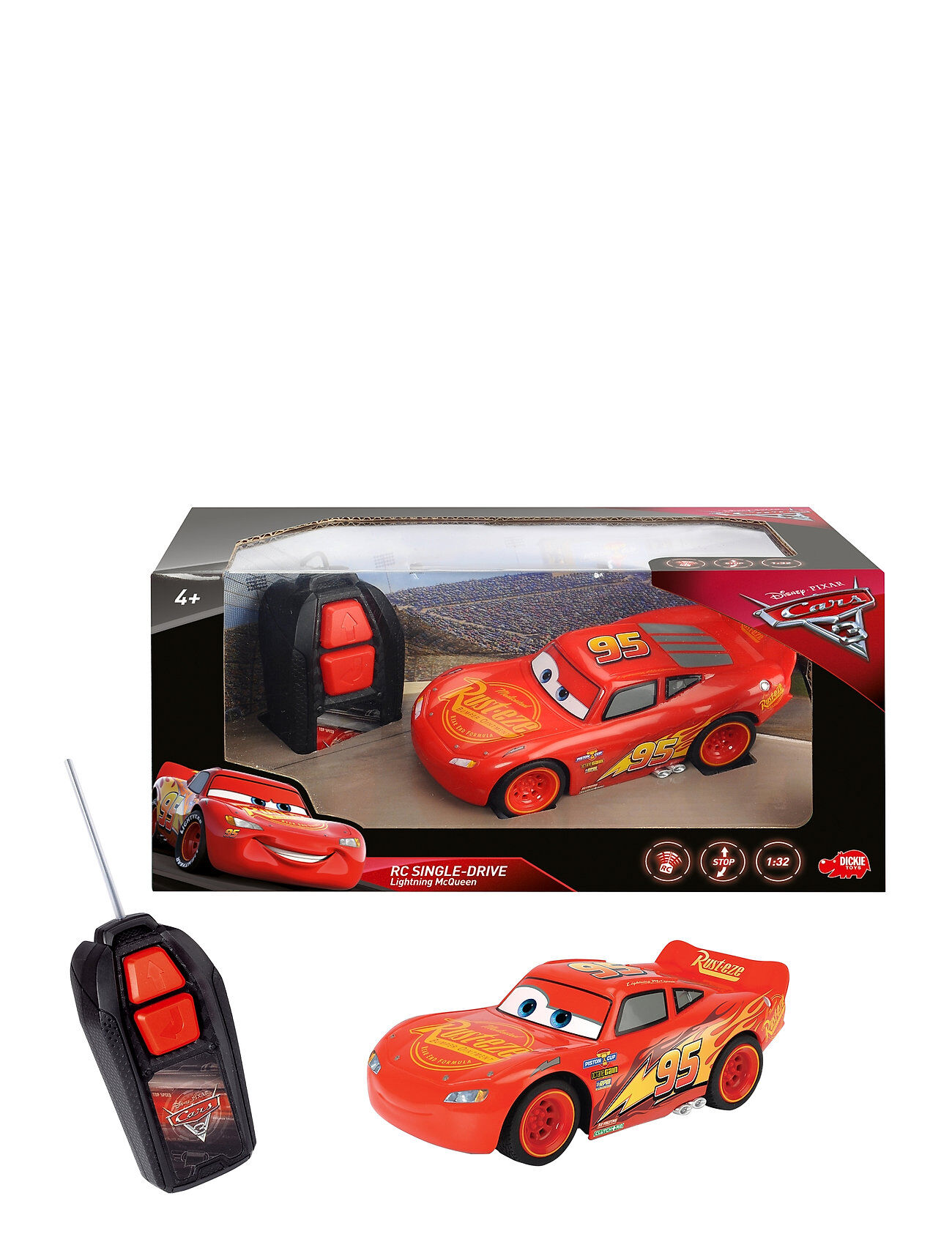 Disney Cars - Lightning Mcqueen Single Drive Toys Toy Cars & Vehicles Toy Cars Rød Disney