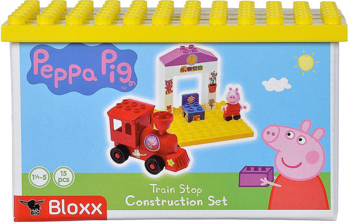 Peppa Pig Playbig Bloxx Peppa Train Stop Toys Building Sets & Blocks Building Sets Rosa Peppa Pig