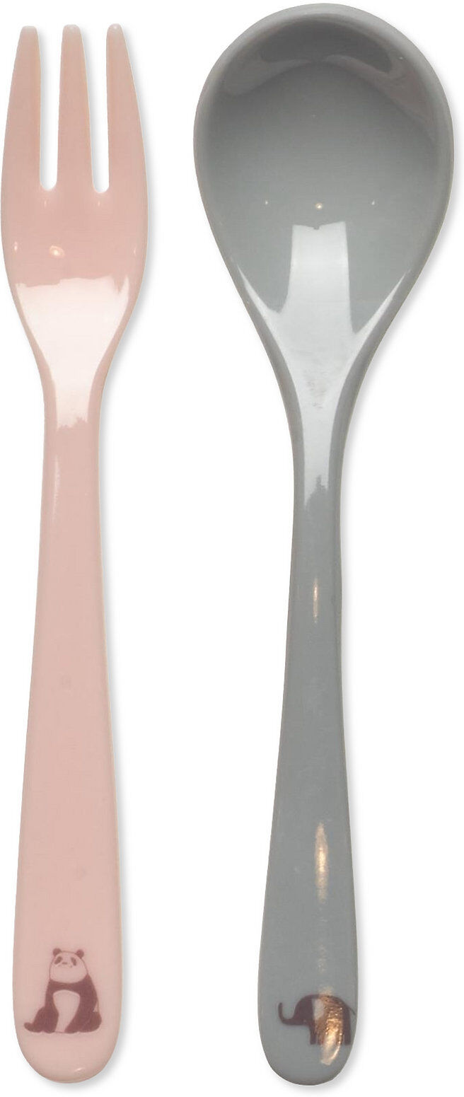 Smallstuff Fork And Spoon, Butterfly & Co. In Gift Box Home Meal Time Cutlery Rosa Smallstuff