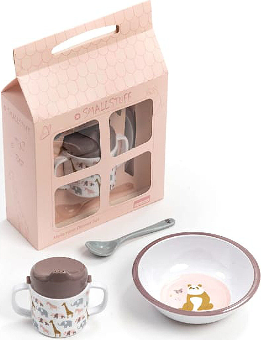 Smallstuff Giftbox, 3 Parts, Butterfly & Co. Home Meal Time Dinner Sets Rosa Smallstuff