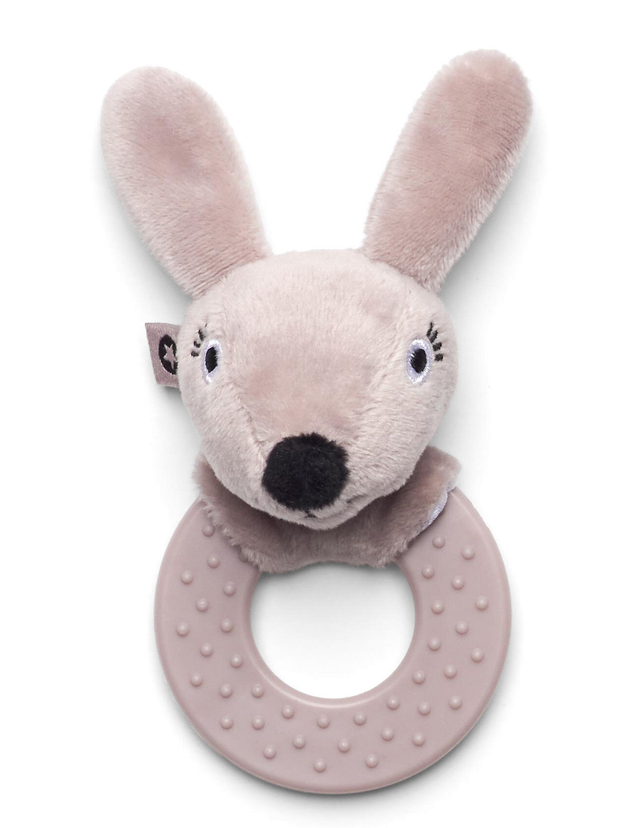 Smallstuff Rattle Rubber Ring, Rabbit, Powder Toys Baby Toys Rattles Rosa Smallstuff