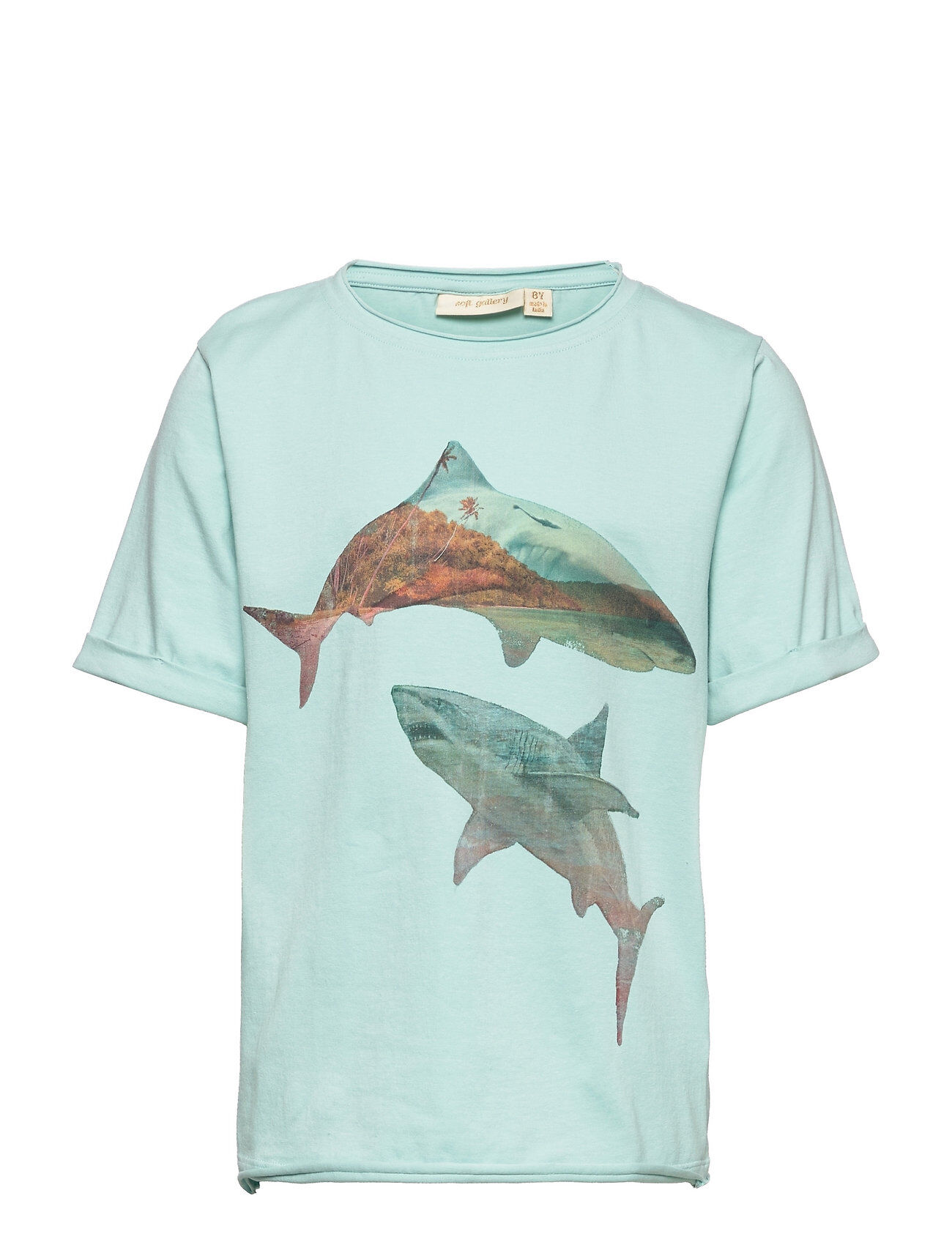 Soft Gallery Sgjaden Sharks Ss Tee T-shirts Short-sleeved Blå Soft Gallery