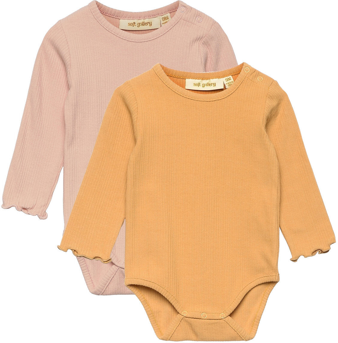 Soft Gallery Sggalileo Needle Rib Body - 2 Pack Bodies Long-sleeved Rosa Soft Gallery