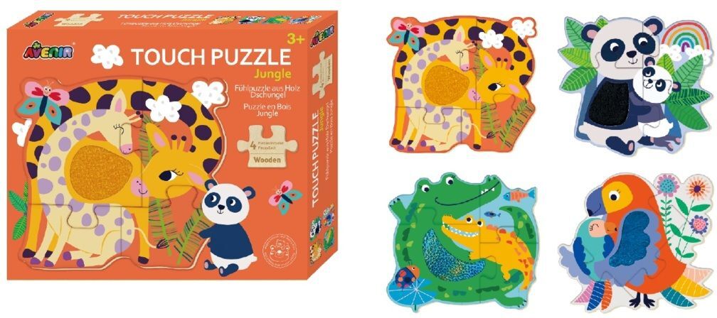 Suntoy Avenir - Puzzle Jungle 4 I 1 Toys Puzzles And Games Puzzles Multi/mønstret Suntoy