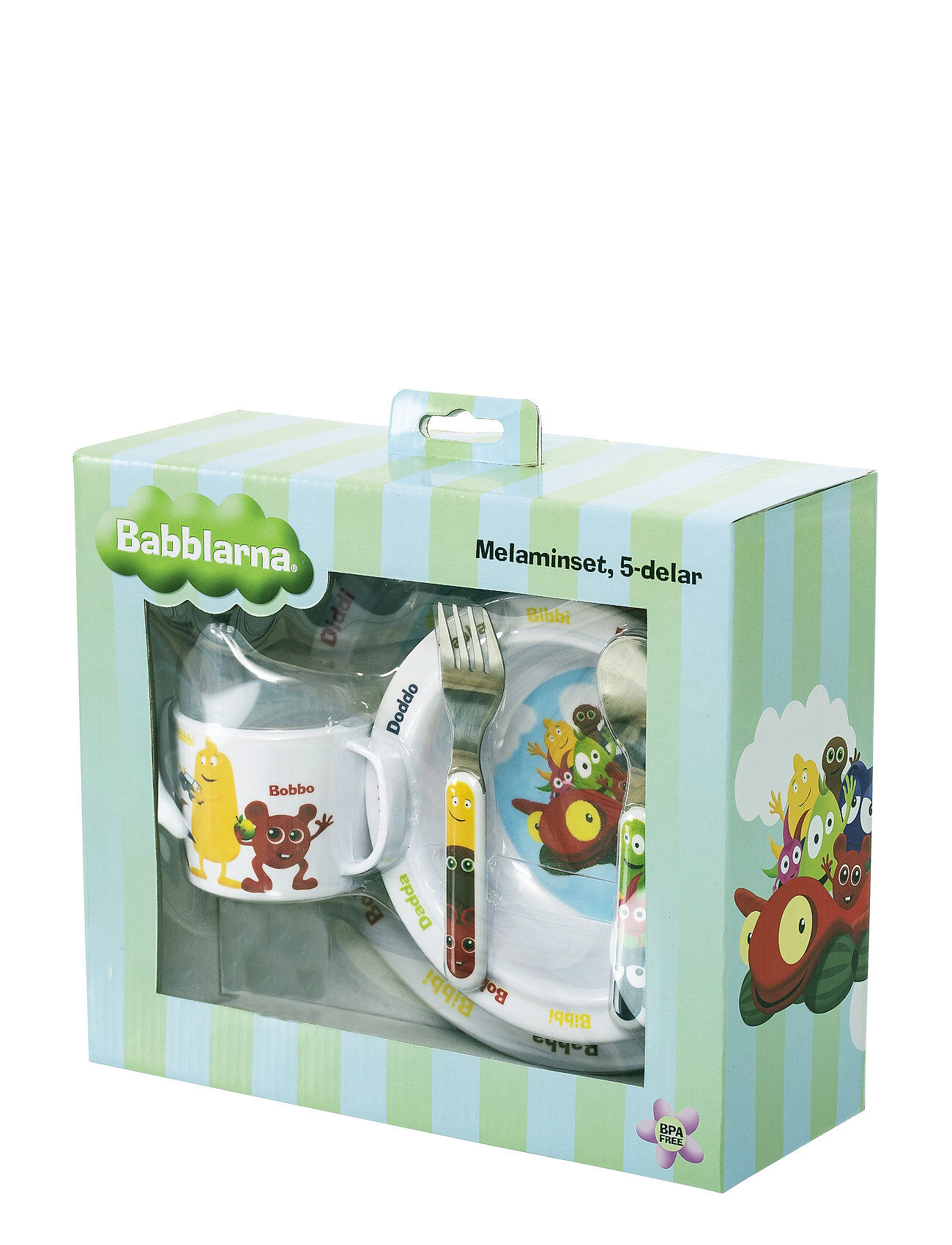 Babblarna- Melamine Set 5- Parts Home Meal Time Dinner Sets Hvit Babblarna