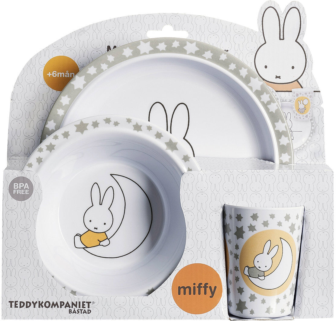 Miffy Melamine 3- Pcs Set Home Meal Time Dinner Sets Hvit Miffy