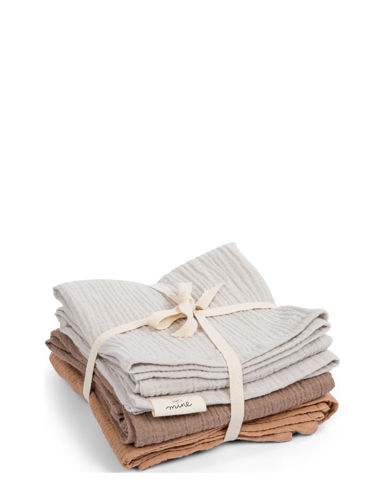 That's Write Muslin Pack Of 3 Feather Grey/Brown/Golden Mist Baby & Maternity Baby Sleep Muslins Brun That's Mine
