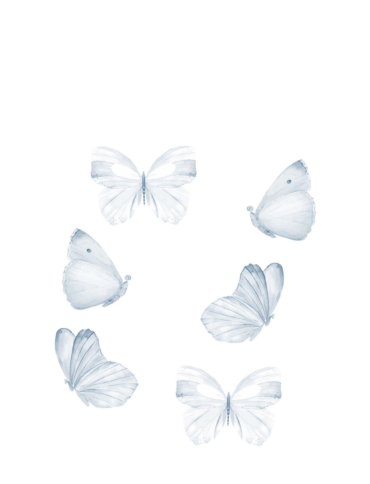 That's Write Wall Sticker Butterfly Set Of 6 Blue Home Kids Decor Wall Stickers Blå That's Mine