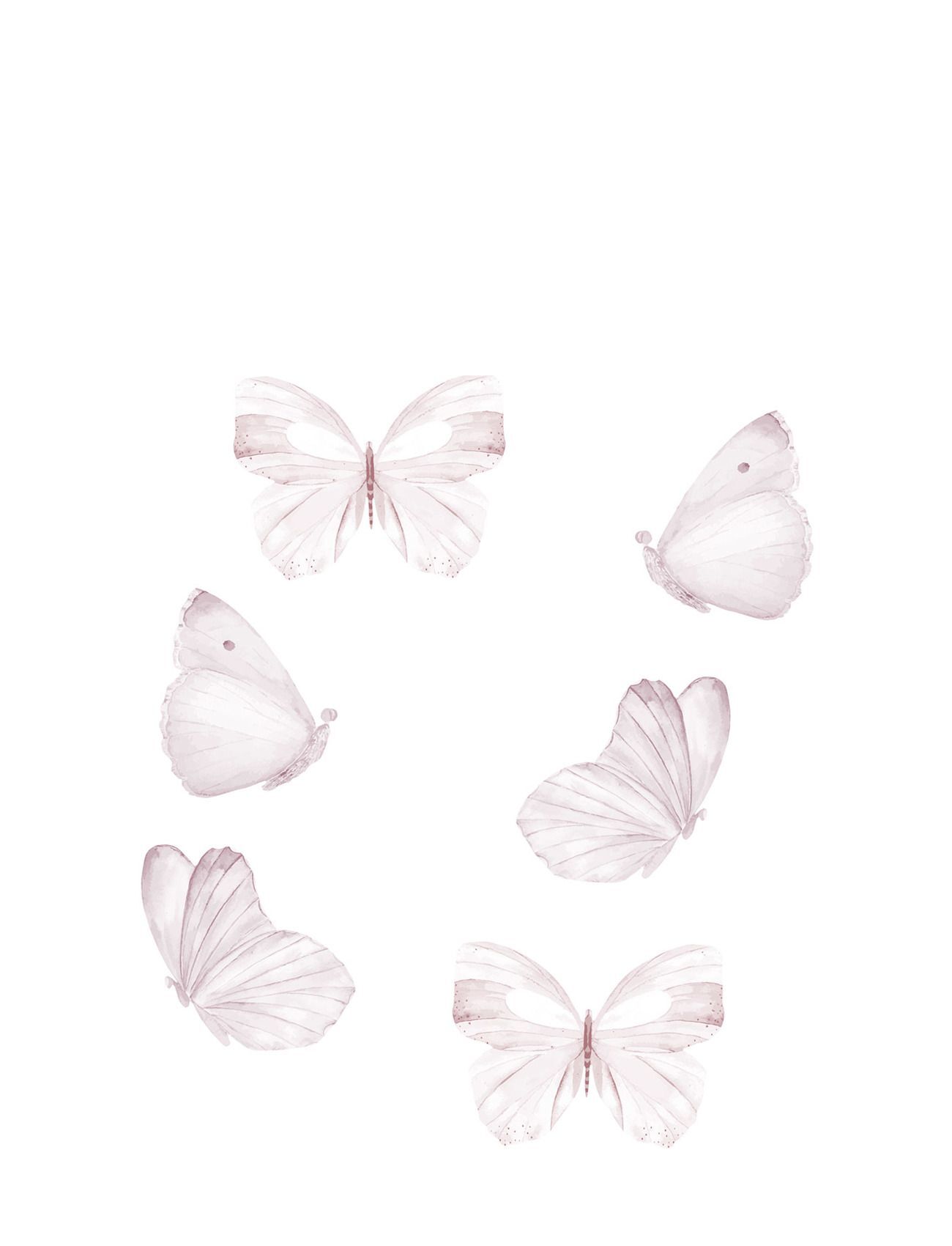 That's Write Wall Sticker Butterflies Set Of 6 White Home Kids Decor Wall Stickers Rosa That's Mine