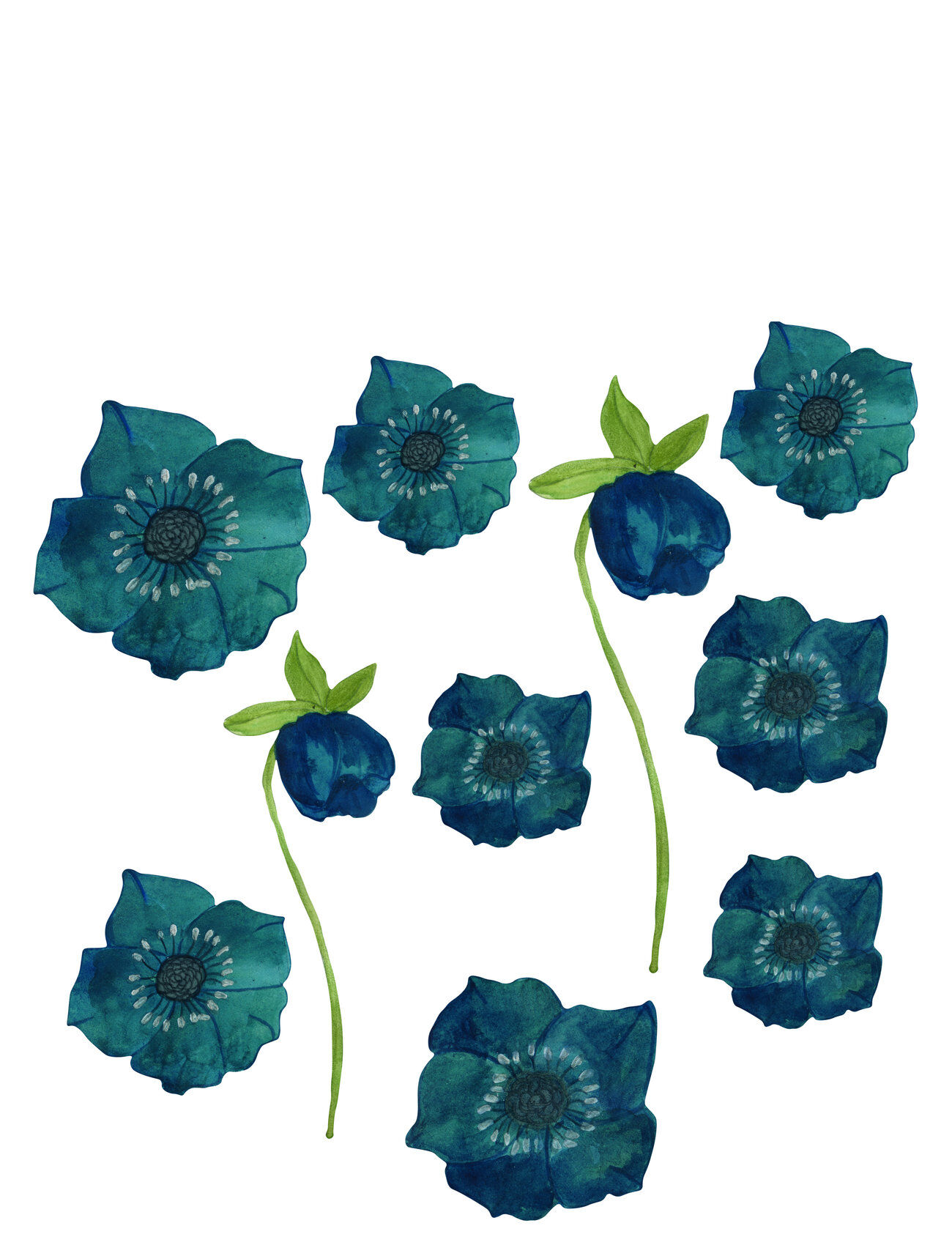 That's Write Wall Sticker Blue Flowers 10 Pcs. Home Kids Decor Wall Stickers That's Mine