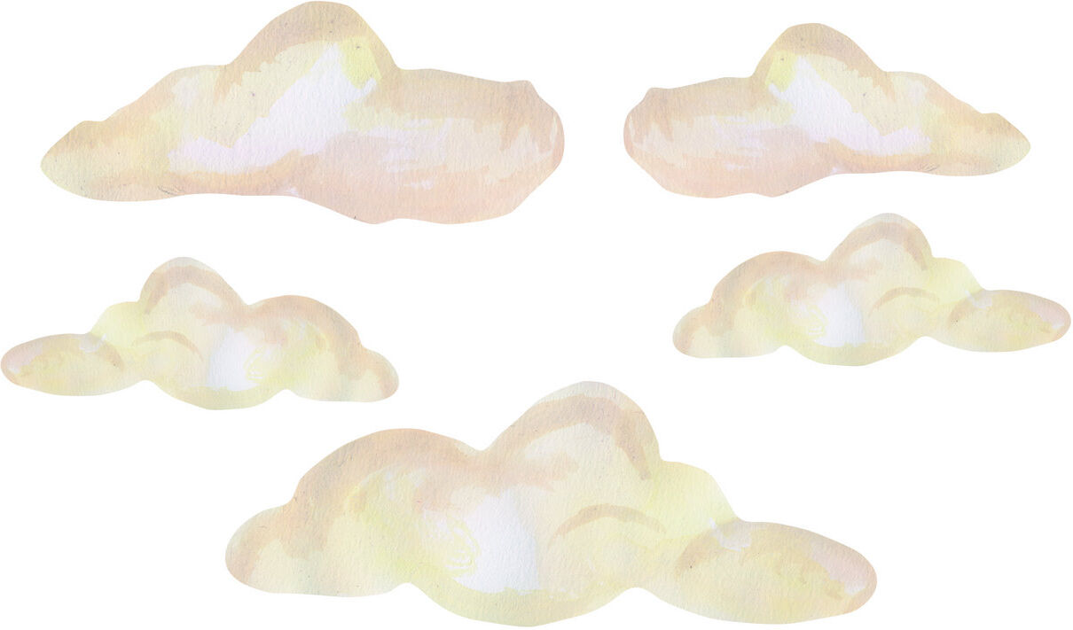 That's Write Wall Sticker Clouds 5 Pcs. Home Kids Decor Wall Stickers Multi/mønstret That's Mine