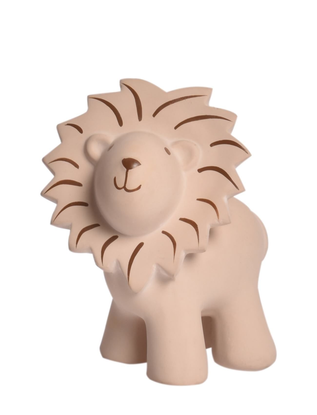 Tikiri Natural Rubber Teether Lion Toys Baby Toys Teething Toys Brun Tikiri