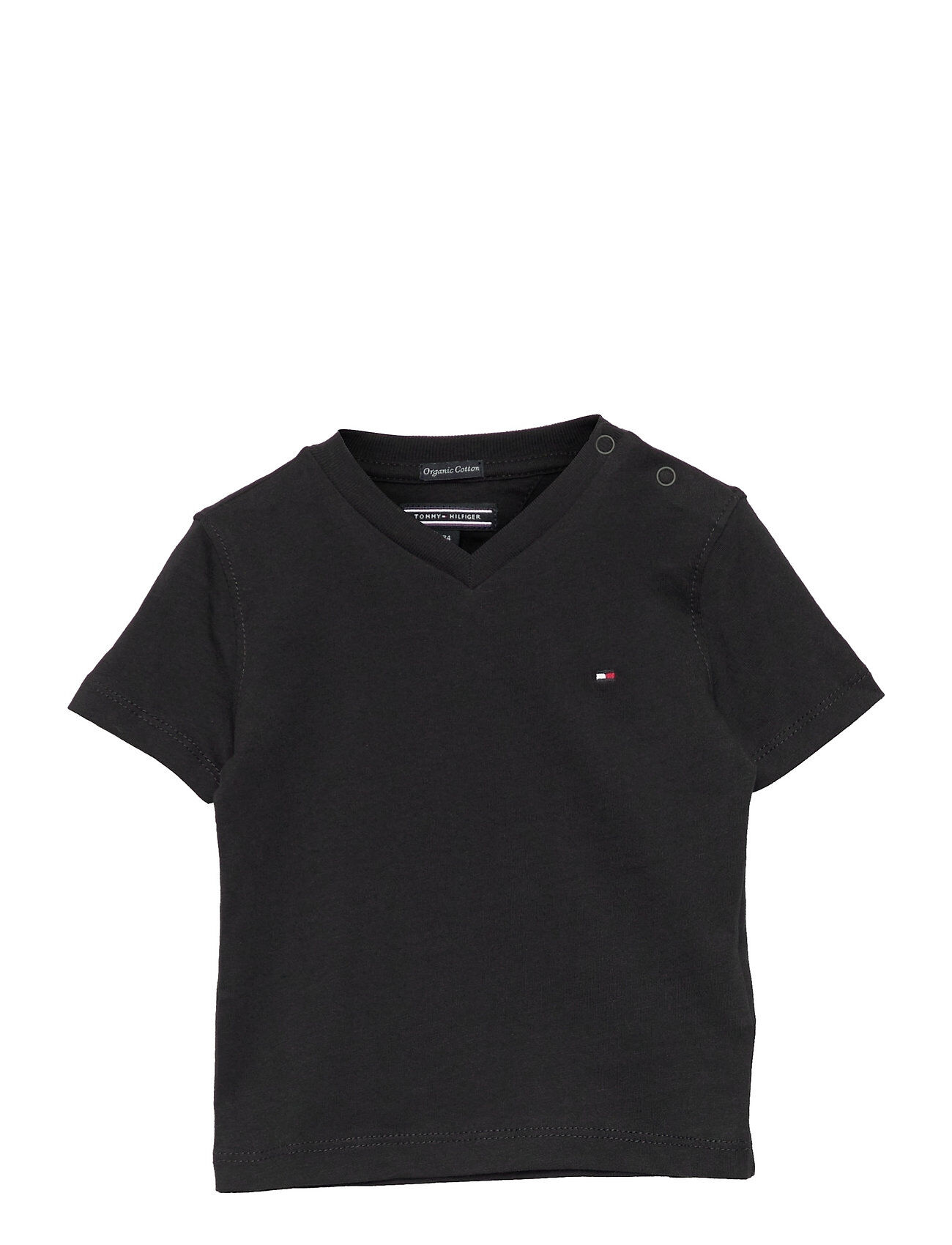 Tommy Hilfiger Boys Basic Vn Knit S/S T-shirts Short-sleeved Svart Tommy Hilfiger