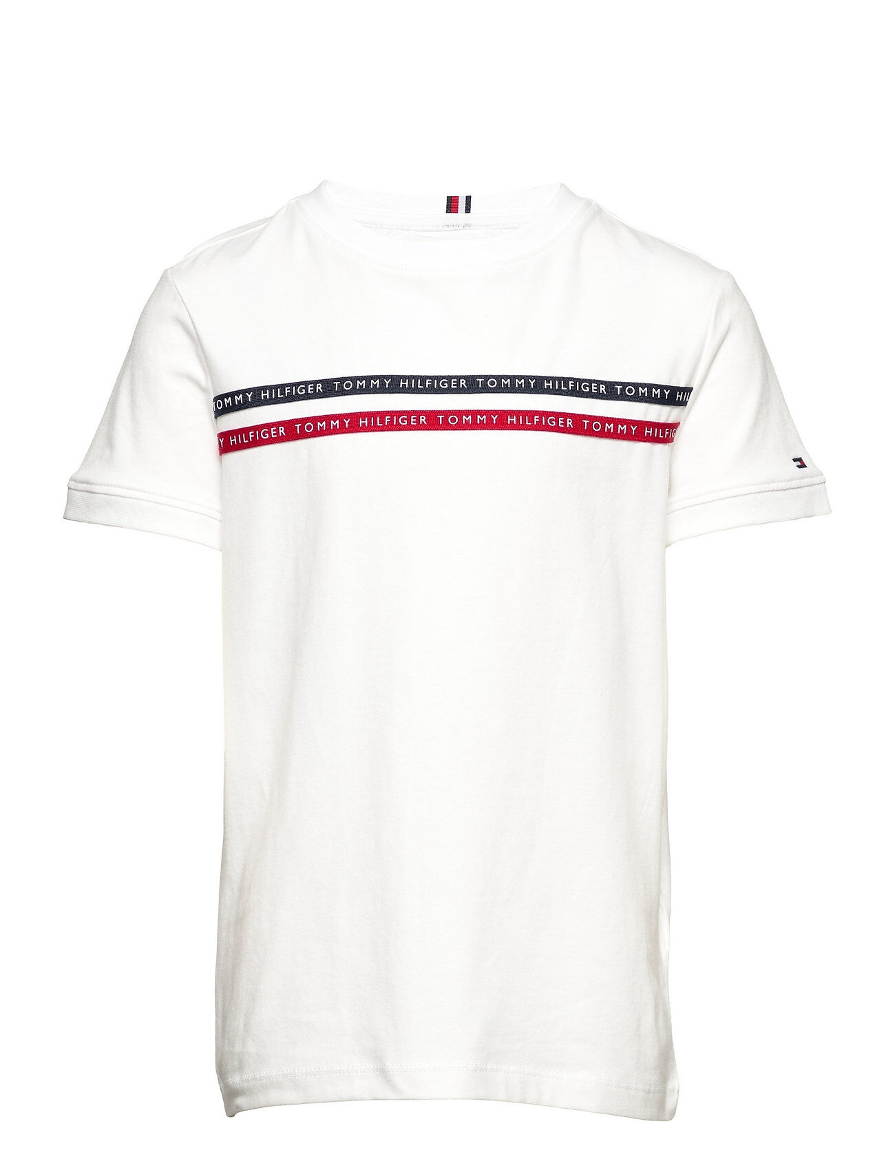 Tommy Hilfiger Tommy Tape Tee S/S T-shirts Short-sleeved Hvit Tommy Hilfiger