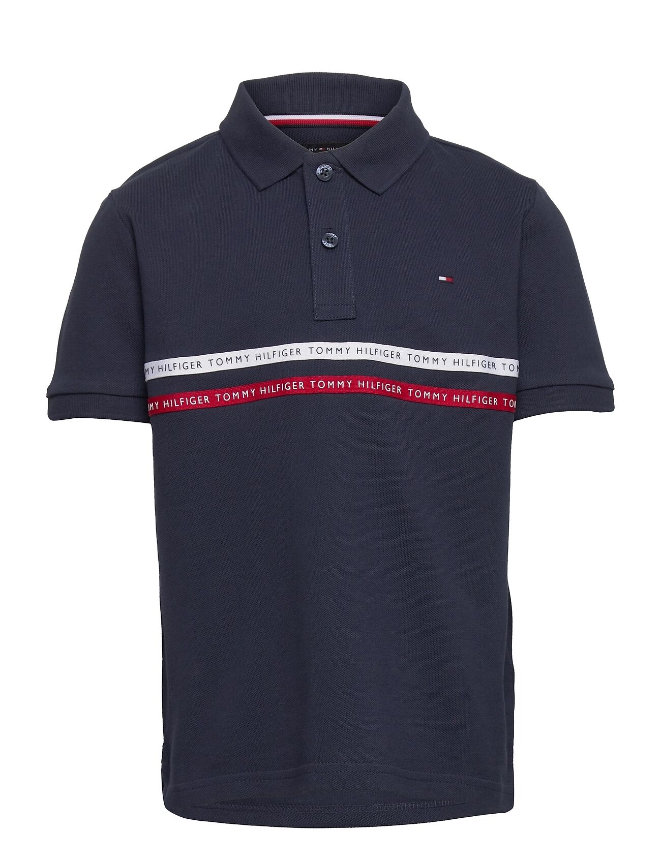 Tommy Hilfiger Tommy Tape Polo S/S T-shirts Polo Shirts Short-sleeved Polo Shirts Blå Tommy Hilfiger