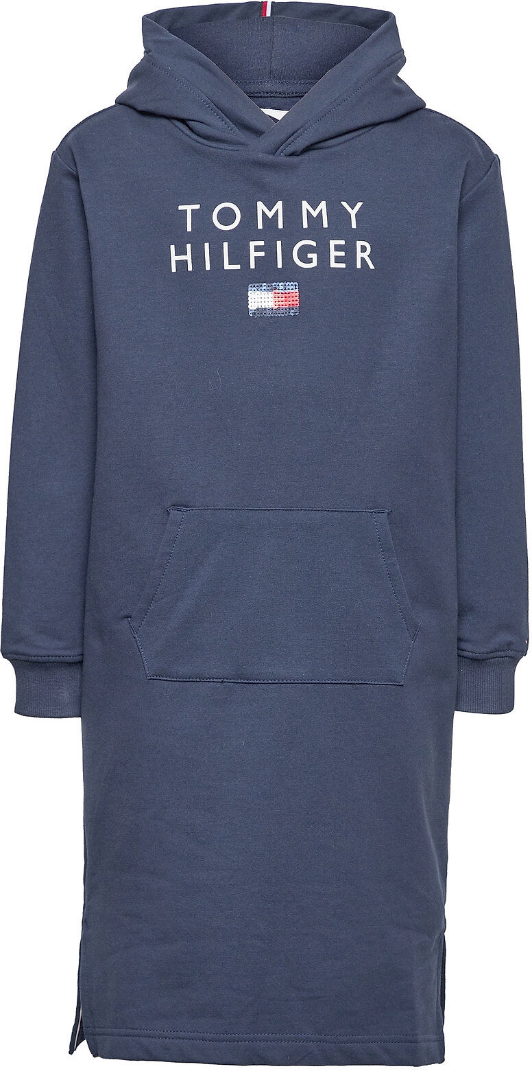 Tommy Hilfiger Graphic Hoodie Sweat Dress Dresses & Skirts Dresses Casual Dresses Long-sleeved Casual Dresses Blå Tommy Hilfiger