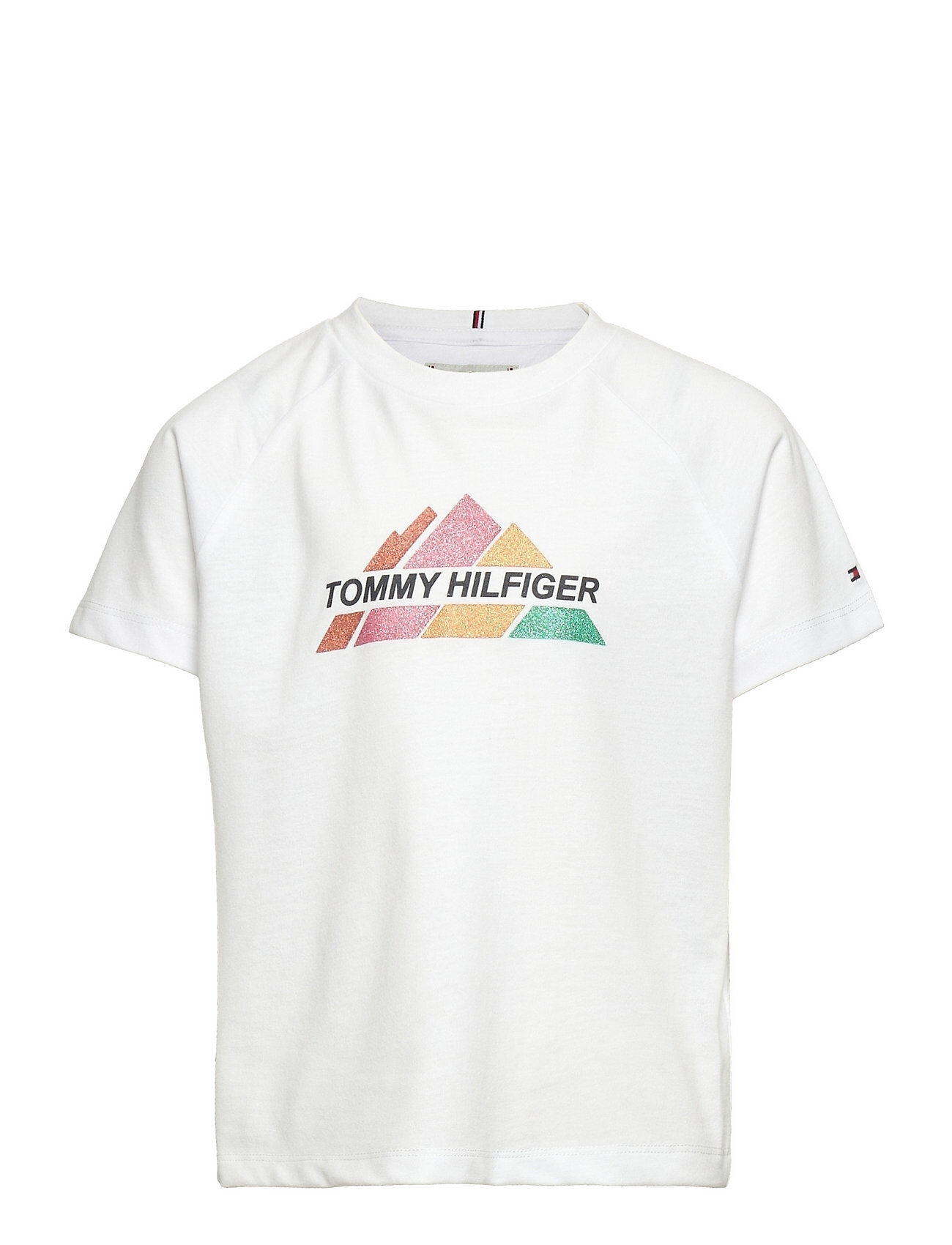 Tommy Hilfiger Glitter Print Tee S/S T-shirts Short-sleeved Hvit Tommy Hilfiger