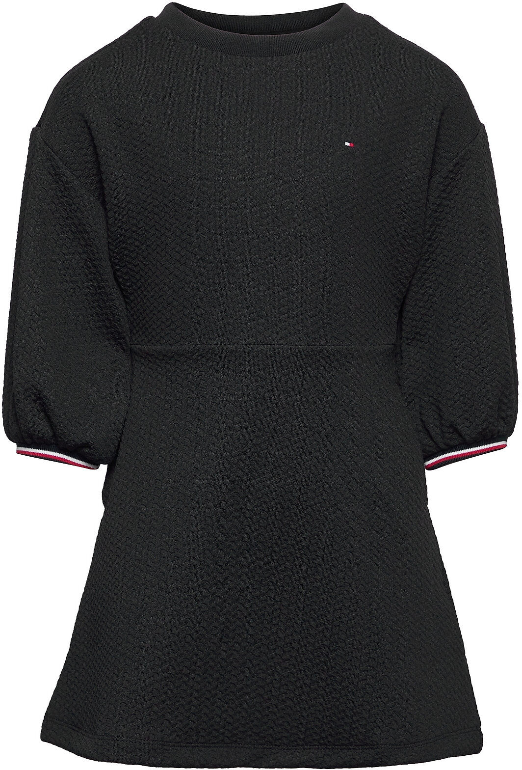 Tommy Hilfiger Jaquard Knitted Dress Kjole Svart Tommy Hilfiger