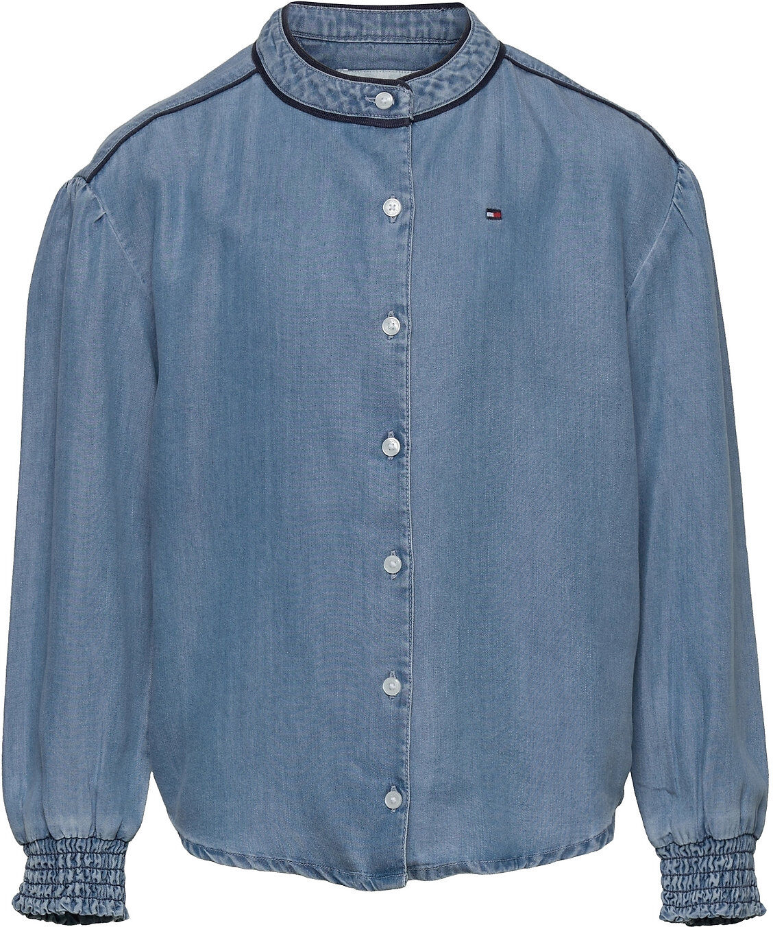 Tommy Hilfiger Chambray Piping Top Skjorte Blå Tommy Hilfiger