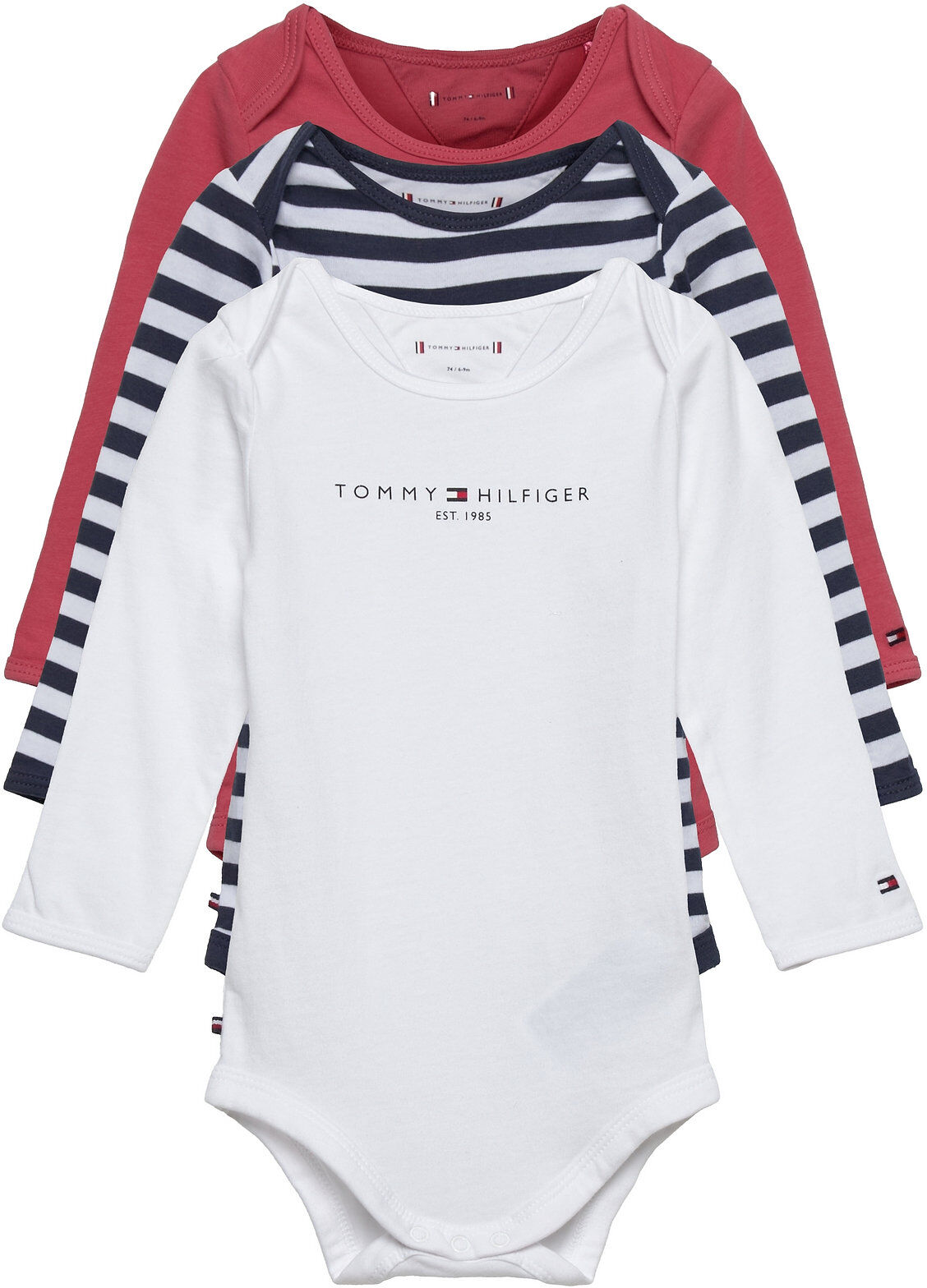 Tommy Hilfiger Baby Body 3 Pack Giftbox Bodies Long-sleeved Hvit Tommy Hilfiger